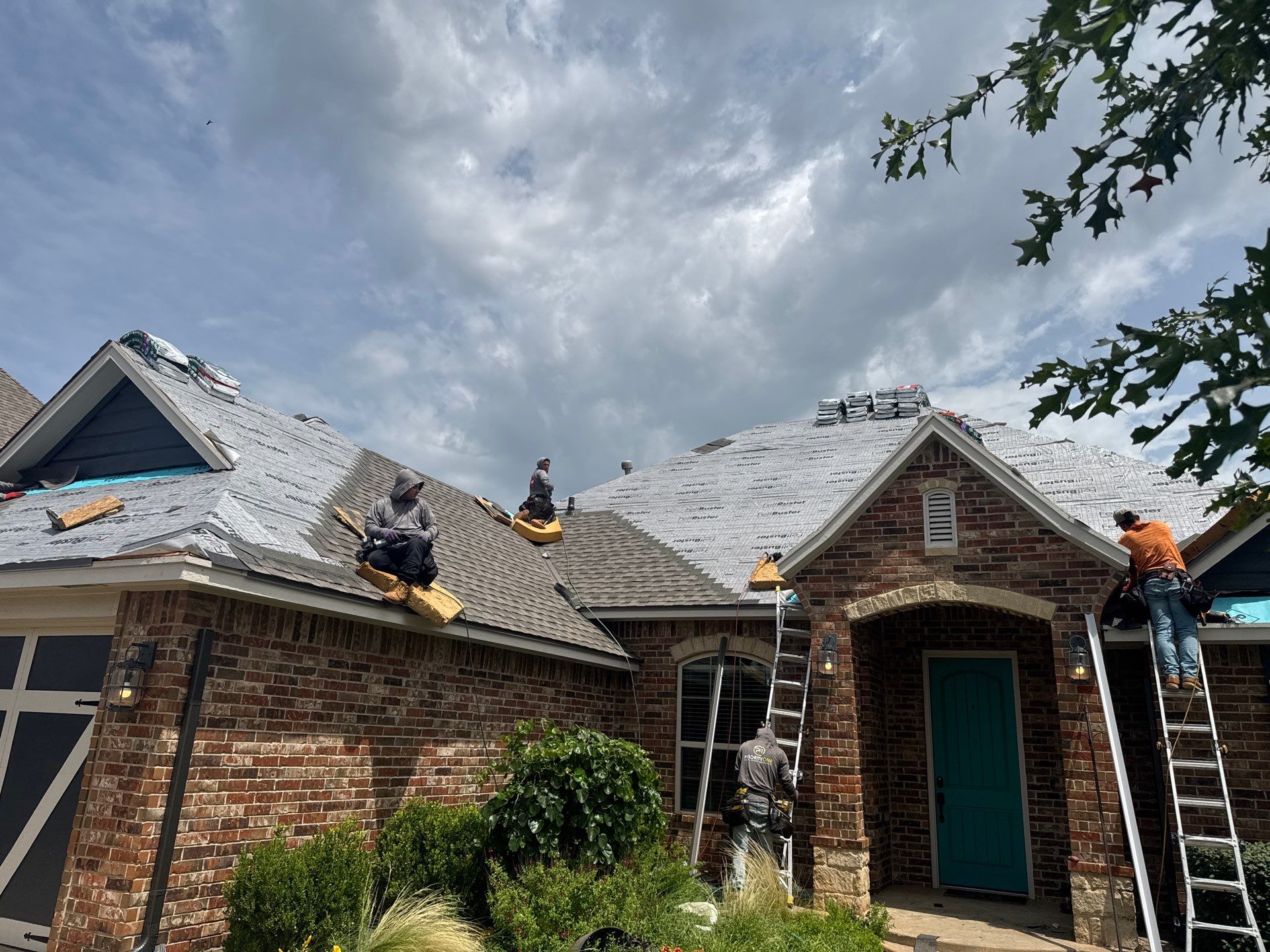 GAF Architectural Shingle Roof Replacement and Decking Repair in Mustang by 5Coat Roofing & Construction