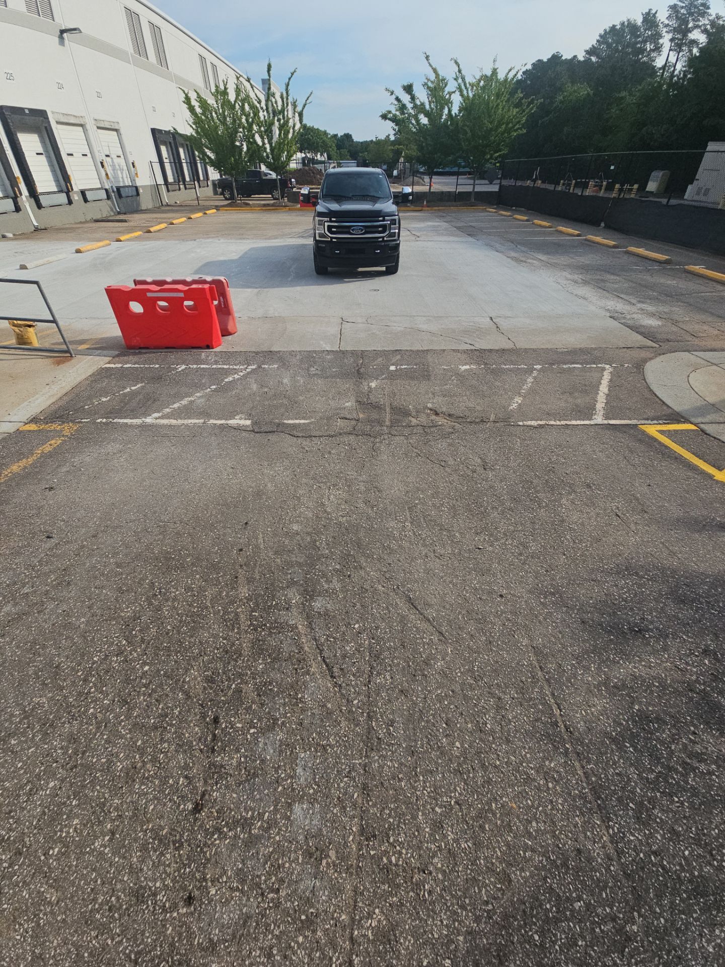 Striping Amazon Parking Lot  by Billy Weatherspoon Contractor