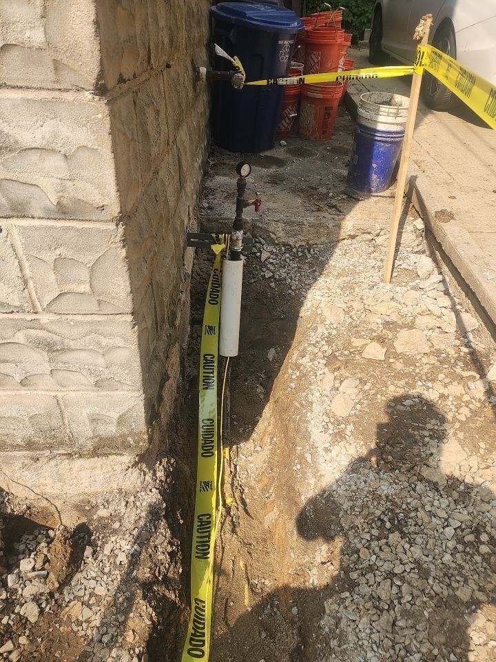 Replace failed gas line from gas connection at street to new meter by Sureway Comfort John Wilcox Plumbing Heating Cooling