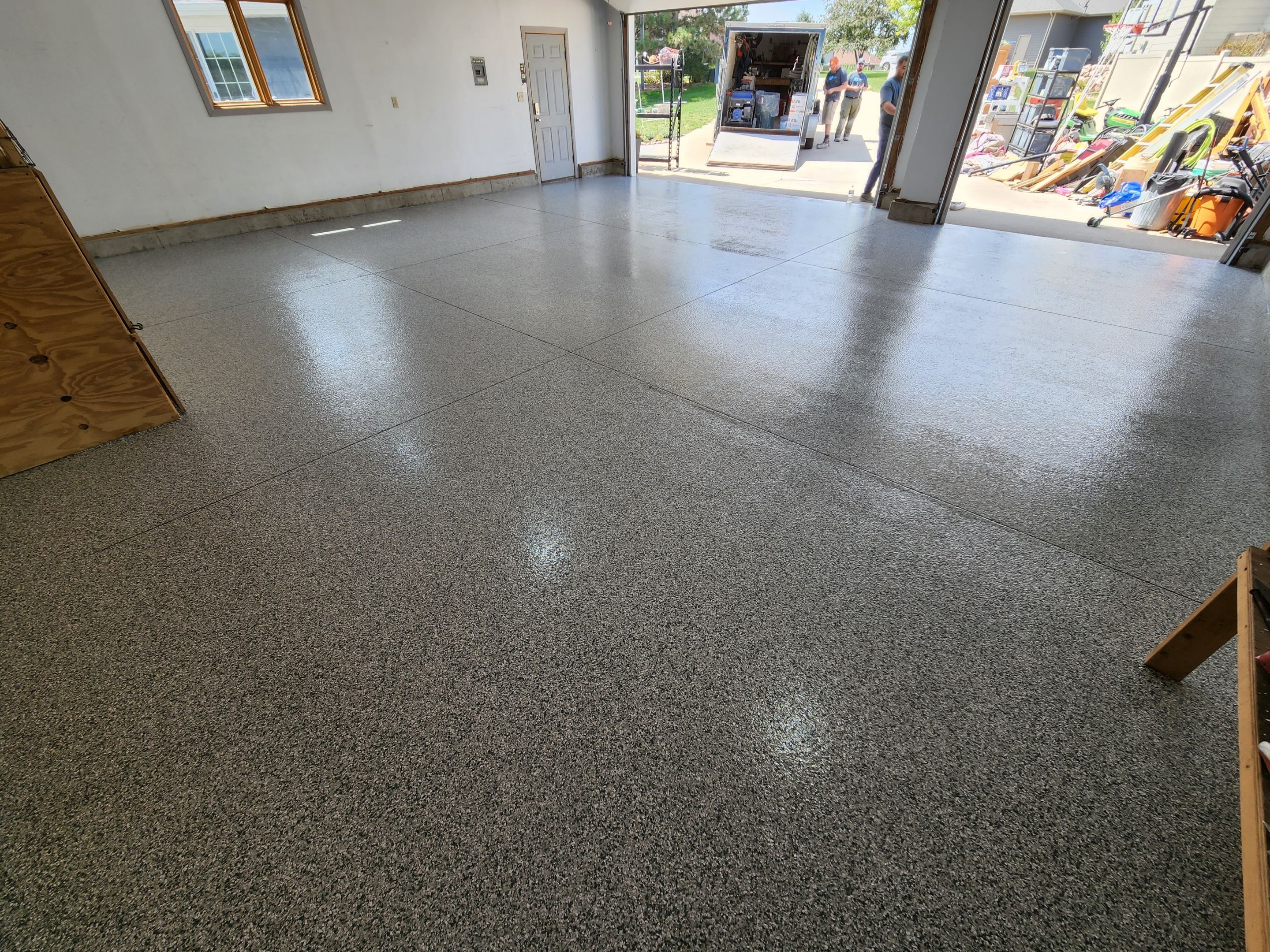 Garage using Slate Stone by Select Painting, Coatings & Garage Cabinets