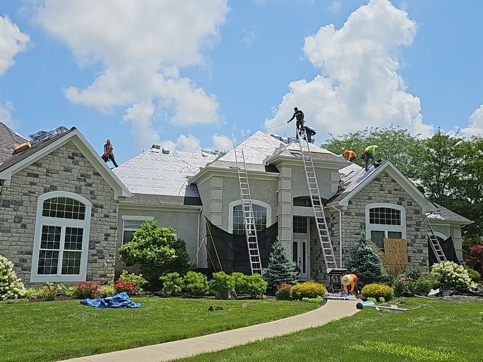 Residential Roofing Installation using Atlas Pinnacle Black Shingles by 614 Exteriors