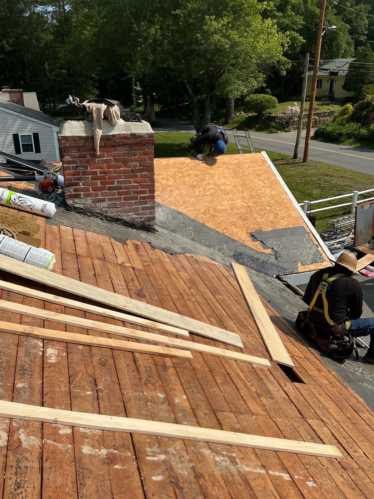 Full Roof Replacement & Chimney Repair – Onyx Black, MA by Mighty Dog Roofing of Greater Middlesex County
