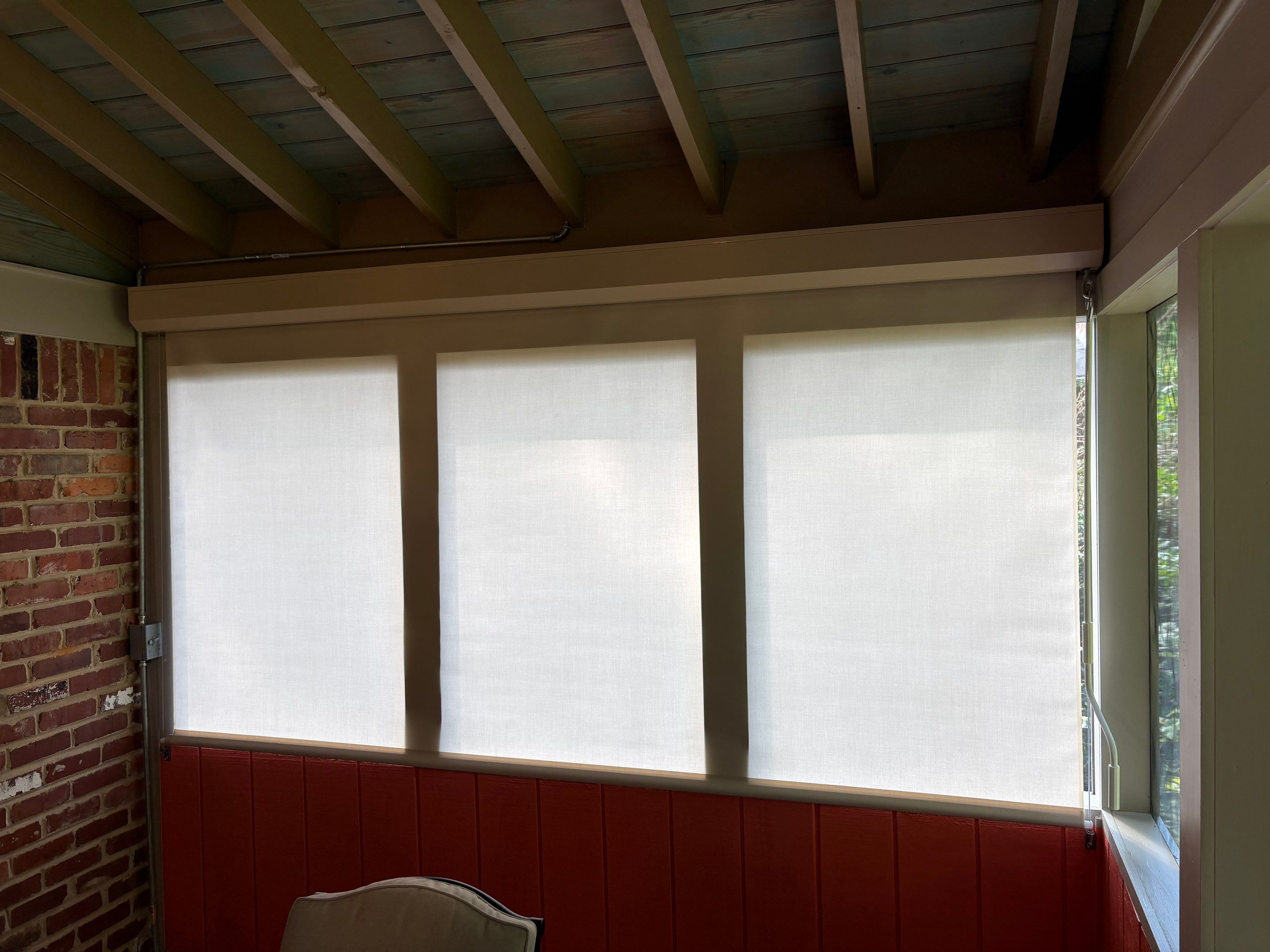 Exterior Solar Screen Project in Huntsville by Blinds and Borders