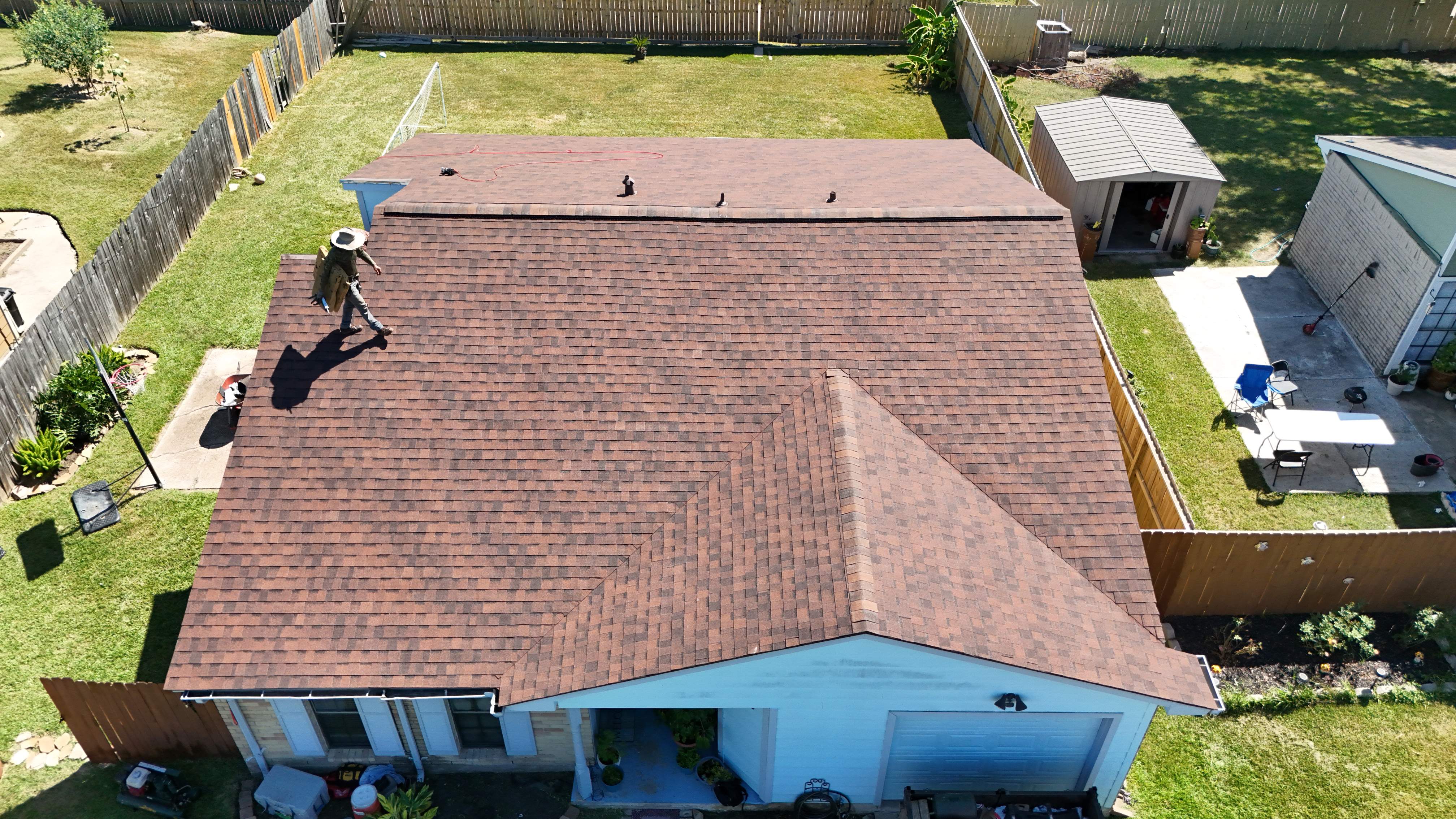 Cedar-Brown Shingle Roof Replacement — East Houston, TX by PL Roofing & SB Roofing, LLC.