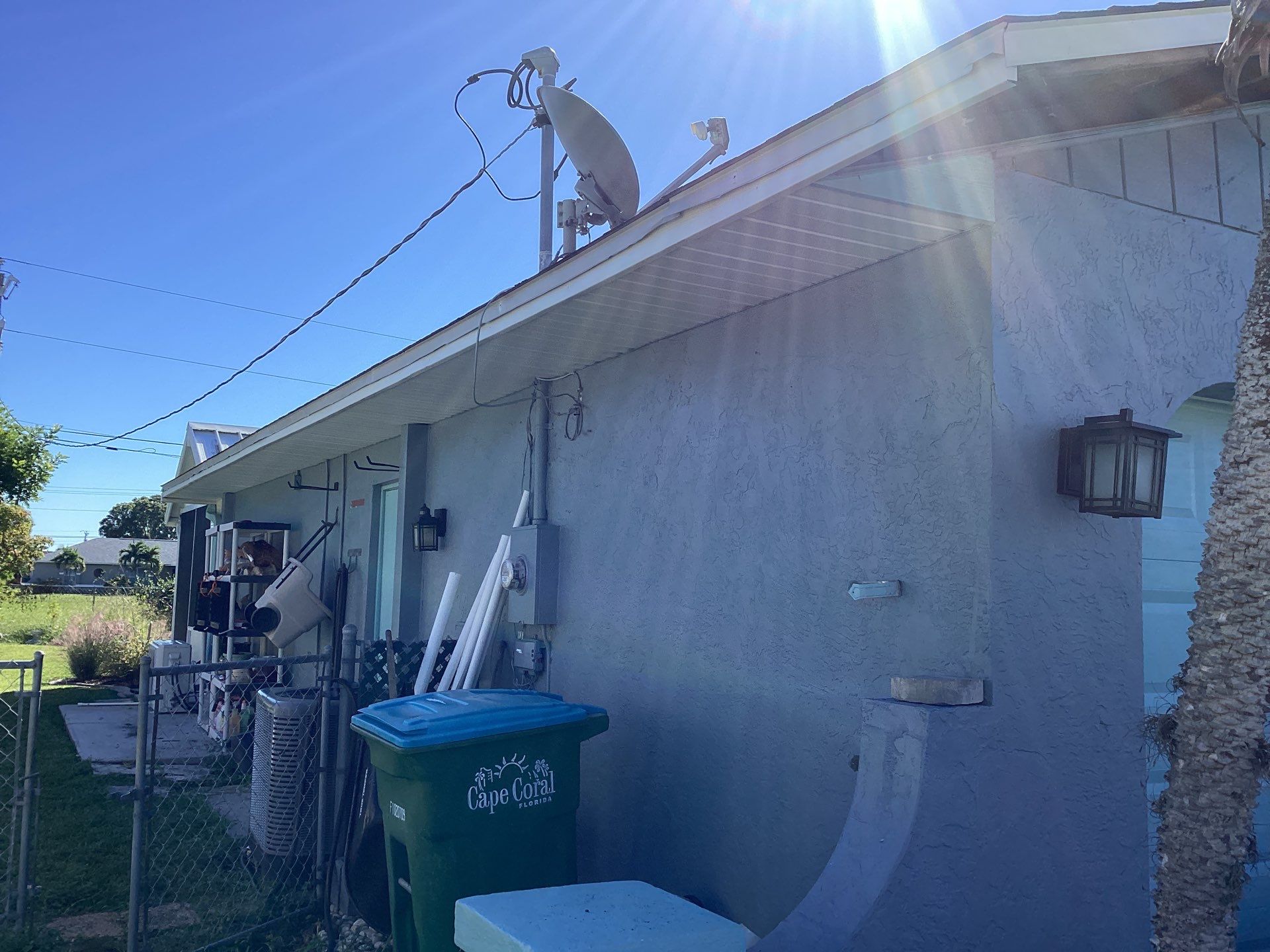 Soffit and Fascia Installation using White Vinyl Soffit in Cape Coral FL by Gutter Professors