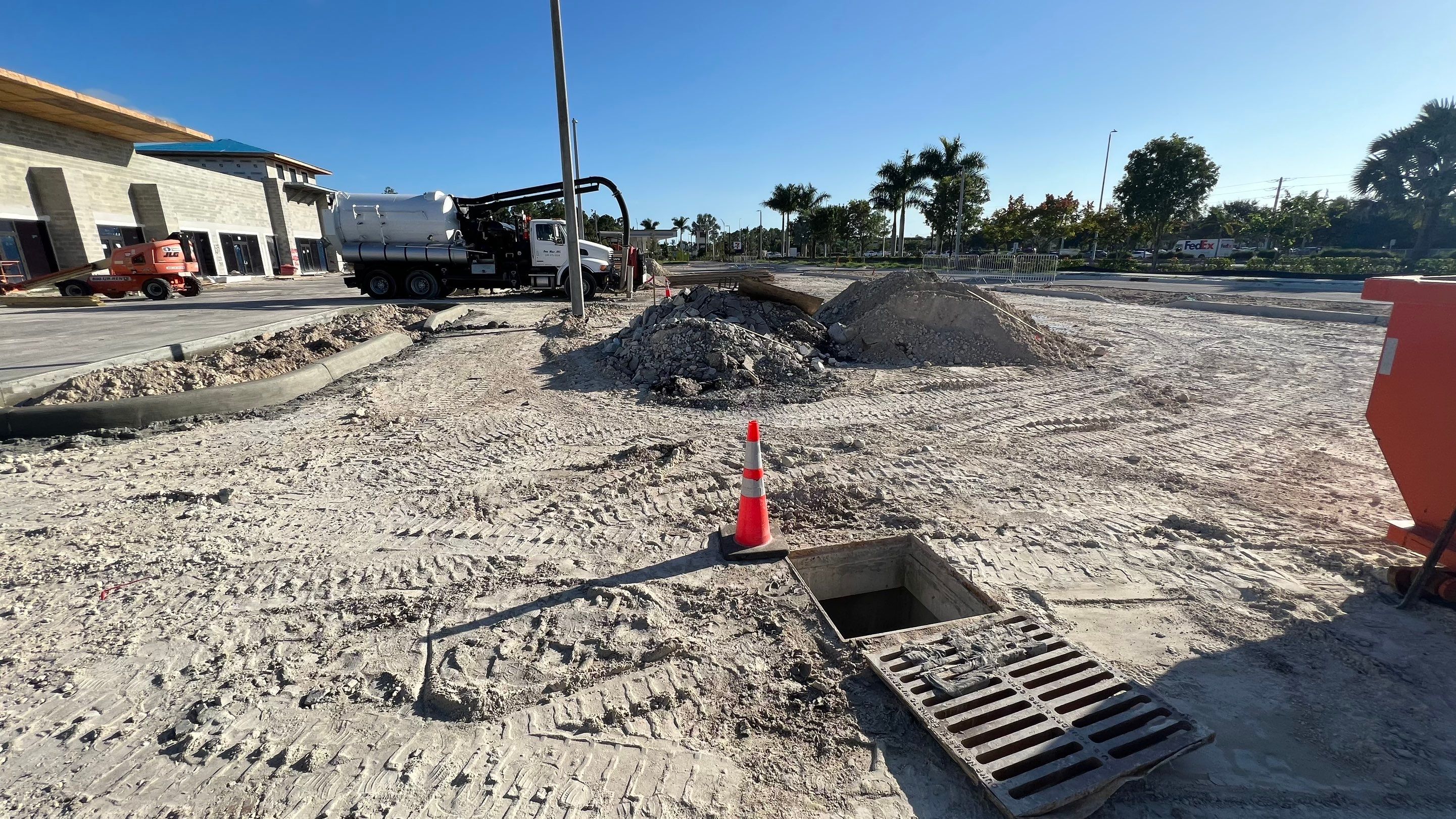 New Construction Storm Drain System Cleaning by APS Power & Water