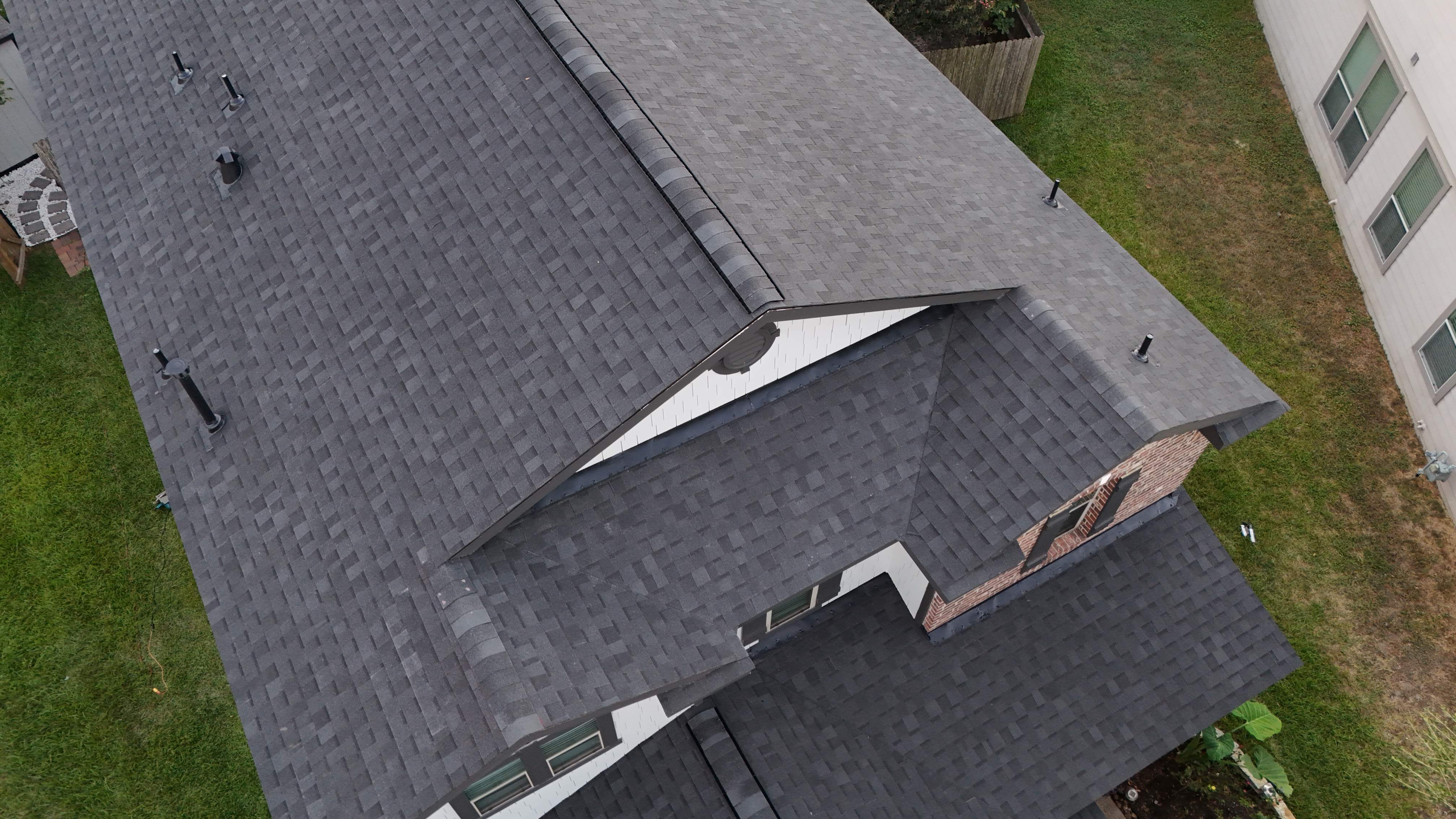 Charcoal Roof on Modern Farmhouse — Cypress, TX by PL Roofing & SB Roofing, LLC.