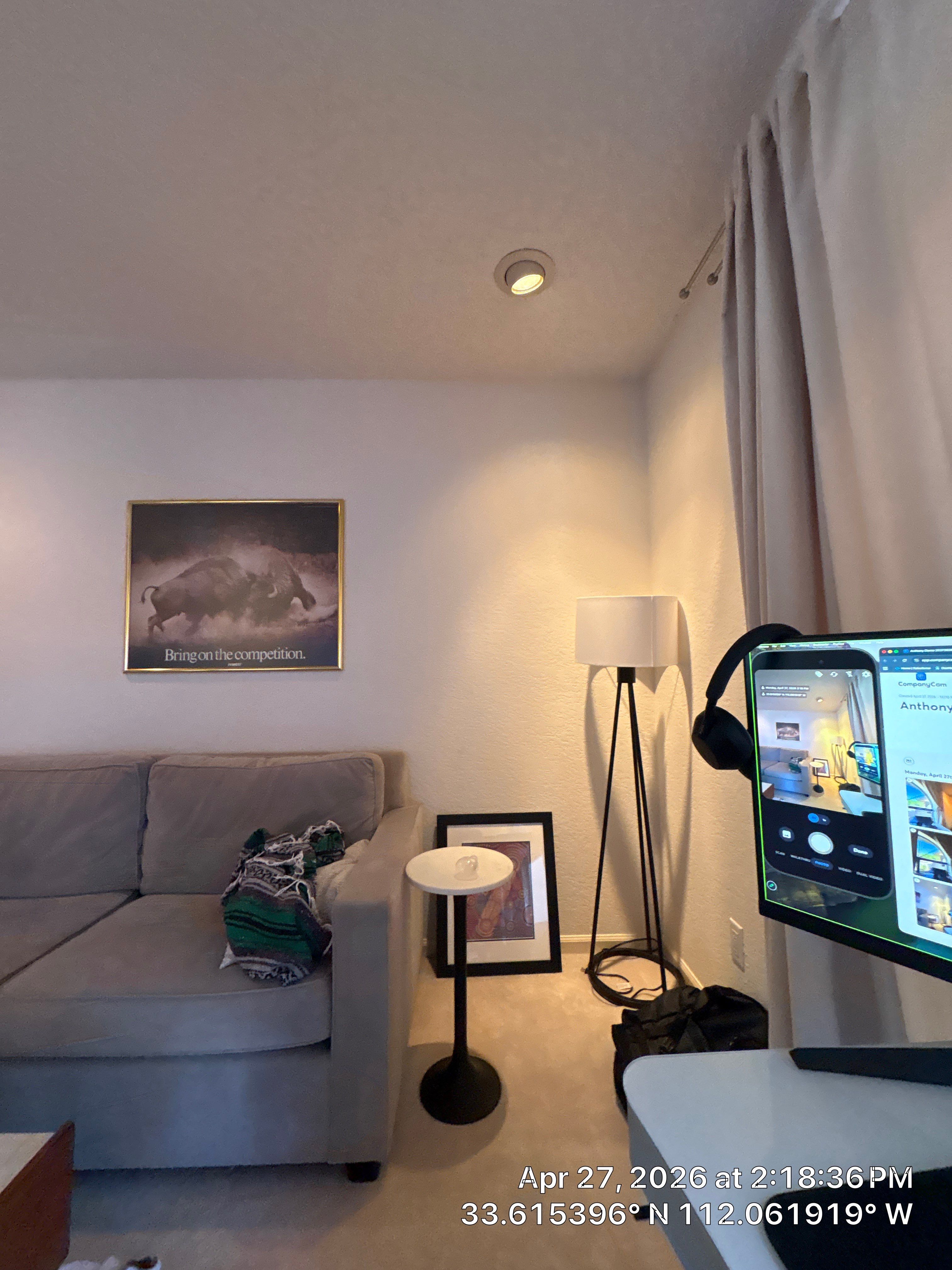 Phoenix Home Office Setup with Integrated AV and Lighting by CompanyCam Sales Demo