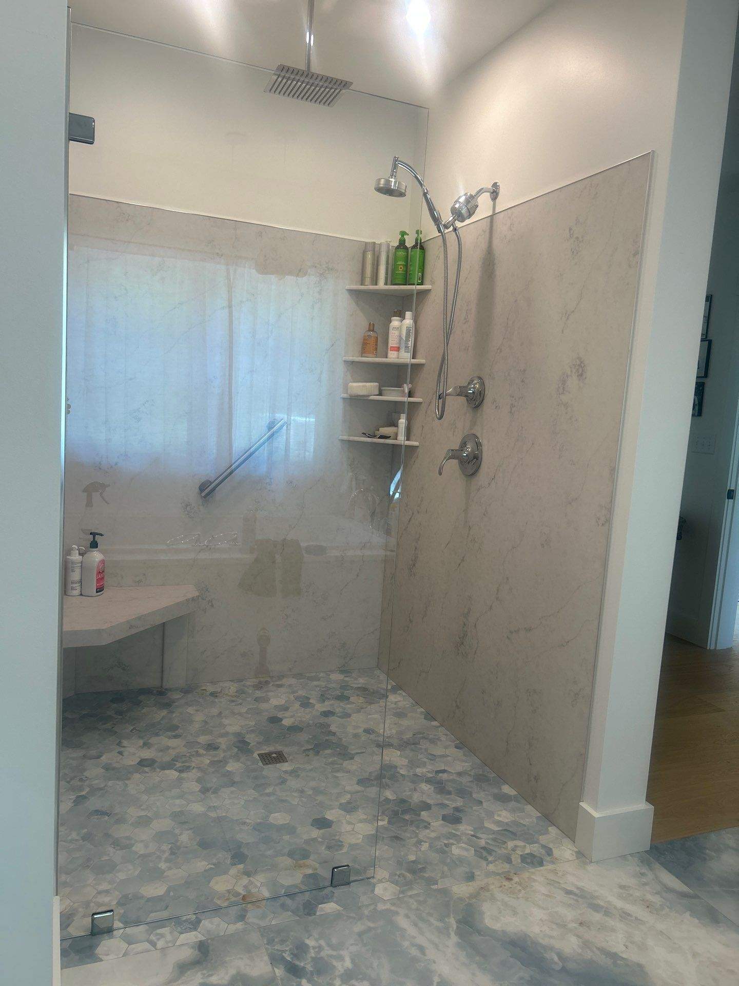 Frameless Showers and Custom Bathroom Mirror by Cheshire Glass Company
