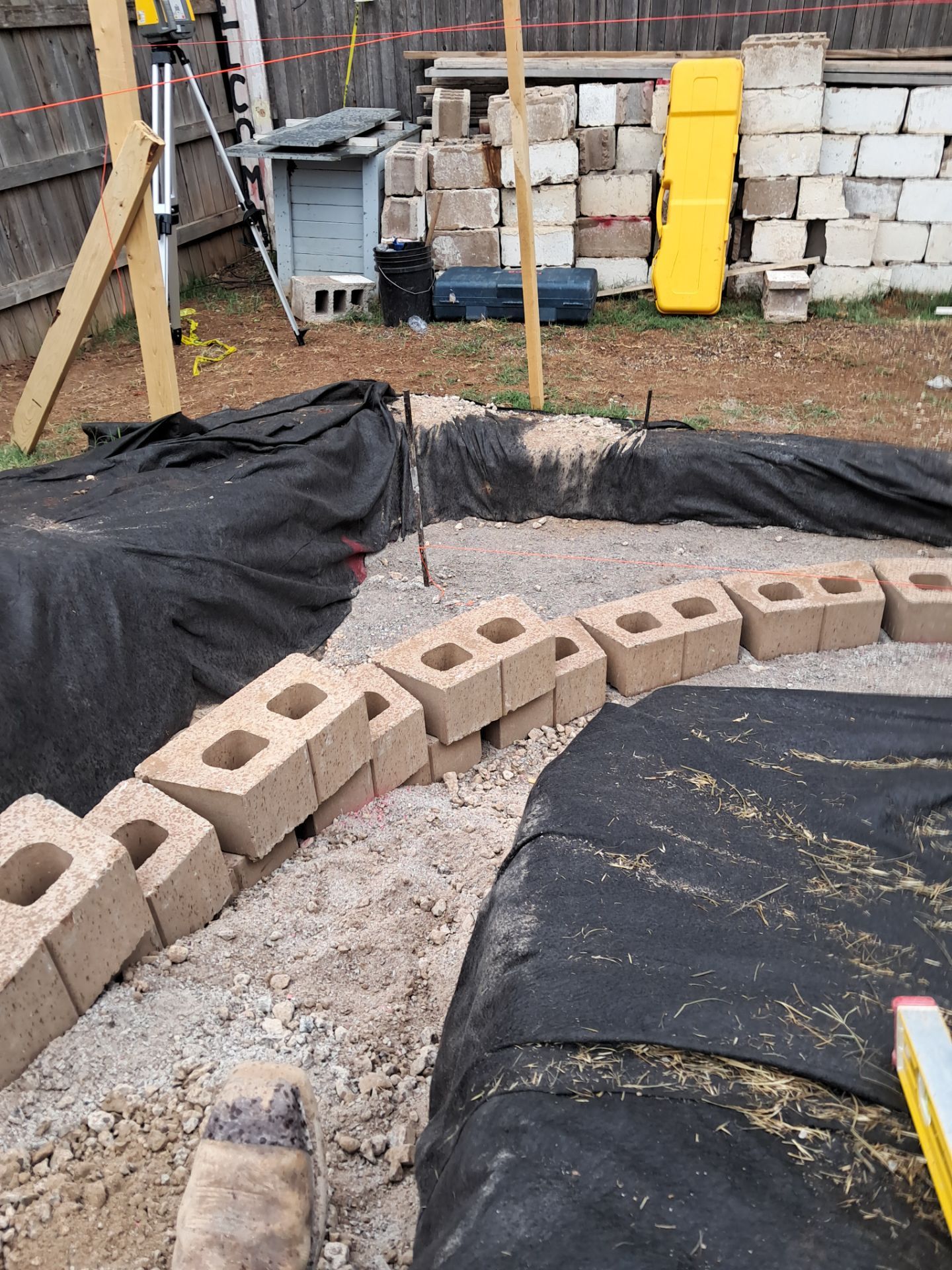 Custom Segmental Block Retaining Wall and Sod Installation in Lawton by Clays Services Inc