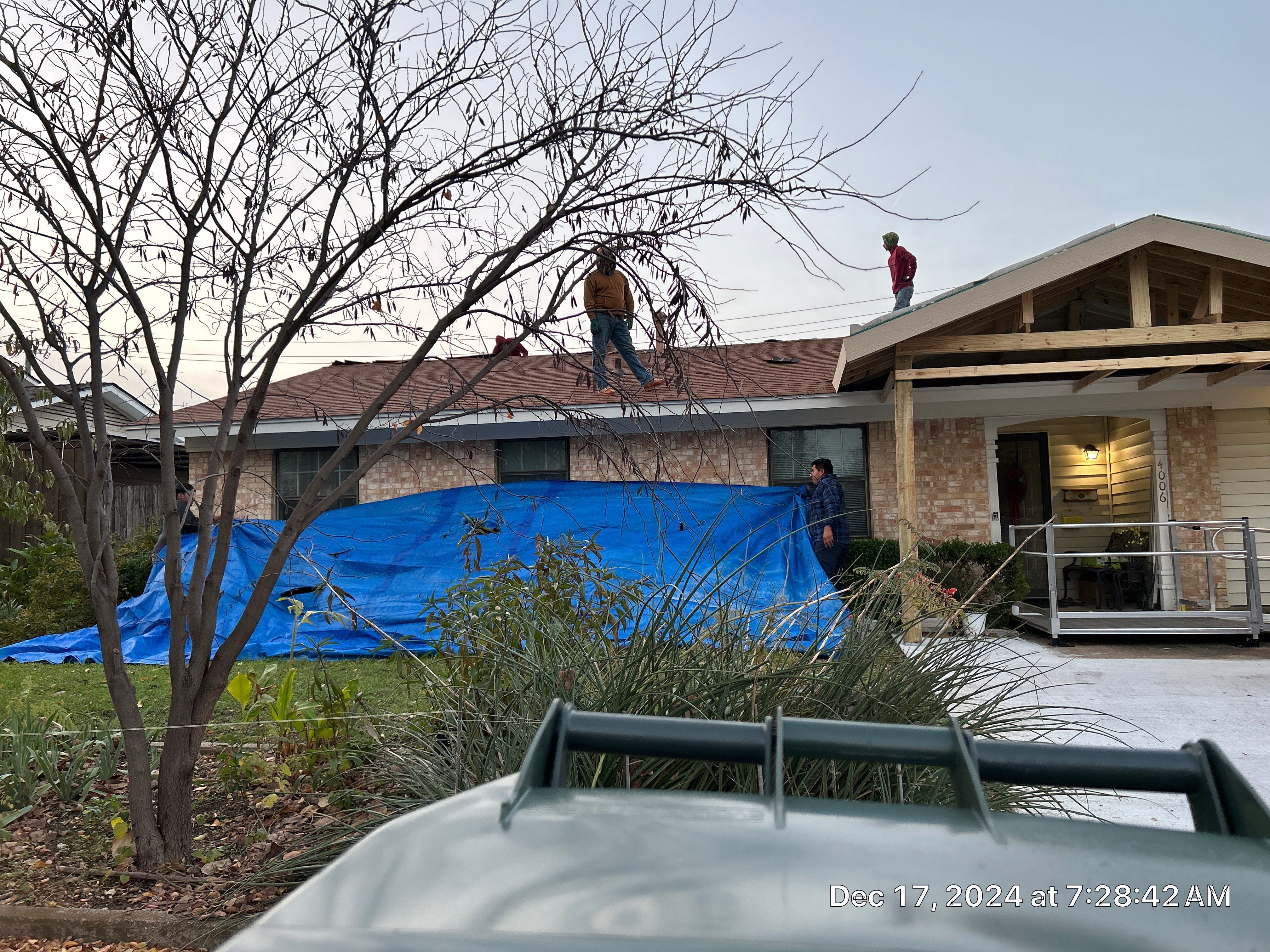 Complete Exterior Renovation: Roof, Custom Porches & Concrete Patio in Garland, TX by road roofing llc
