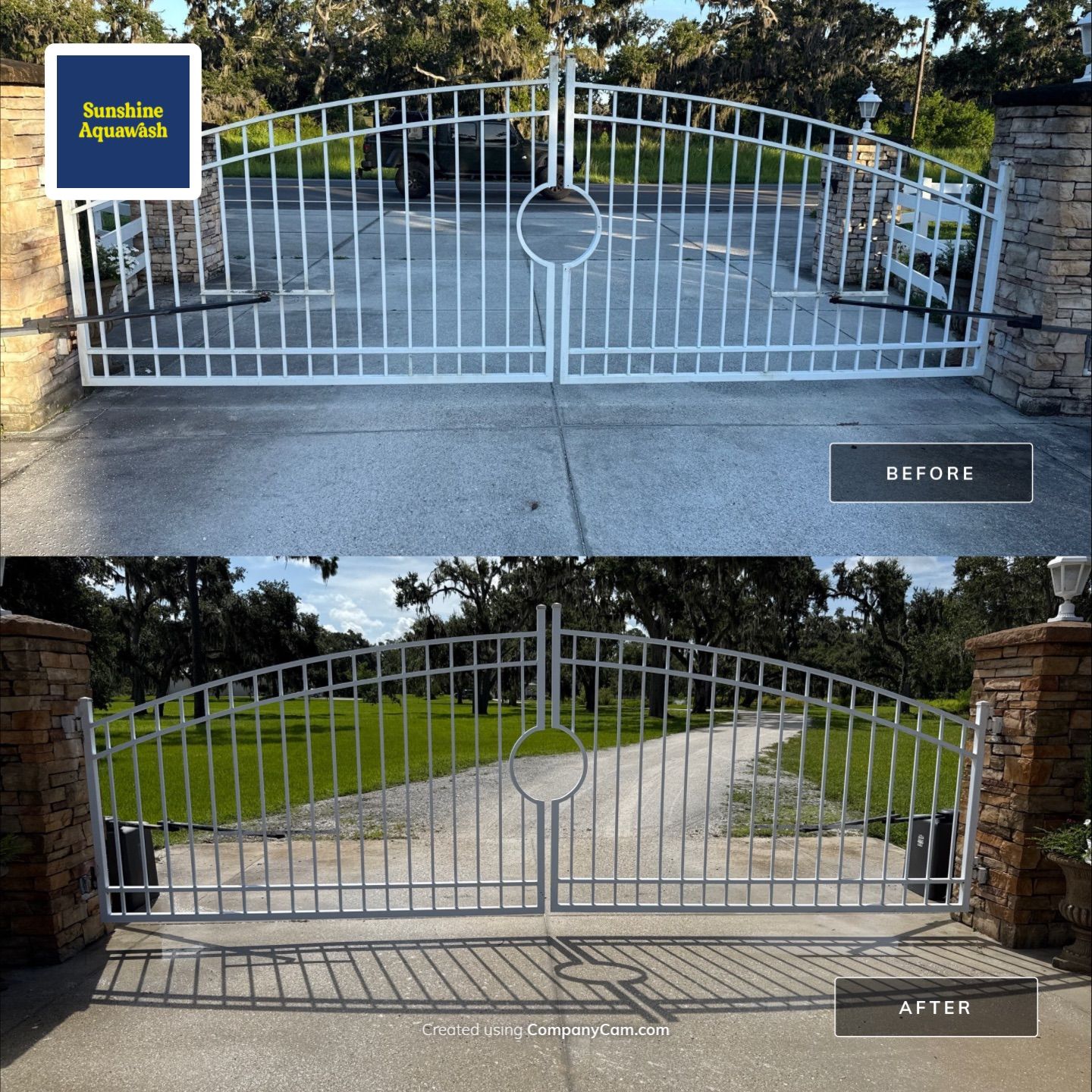 🐎 Vinyl Horse Fence, Entrance Cleaning + House Wash – Parrish, FL by Sunshine AquaWash