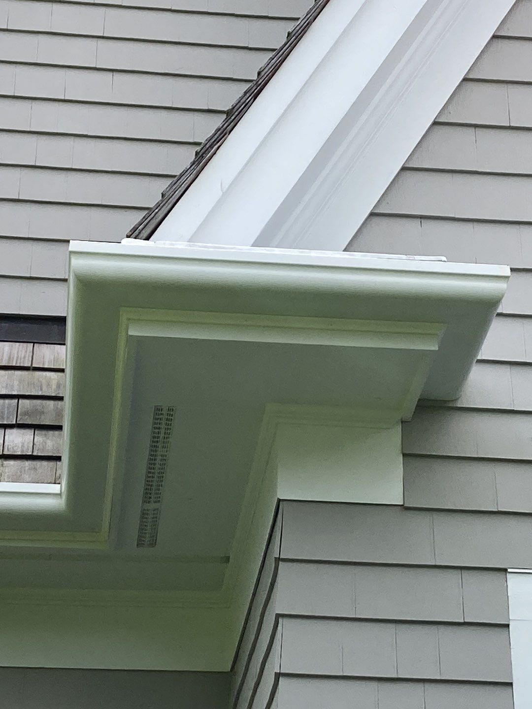 Gutter Installation using 4x6 Fiberglass Gutter with Moulding in Duxbury, MA by Gutter Pro Enterprises