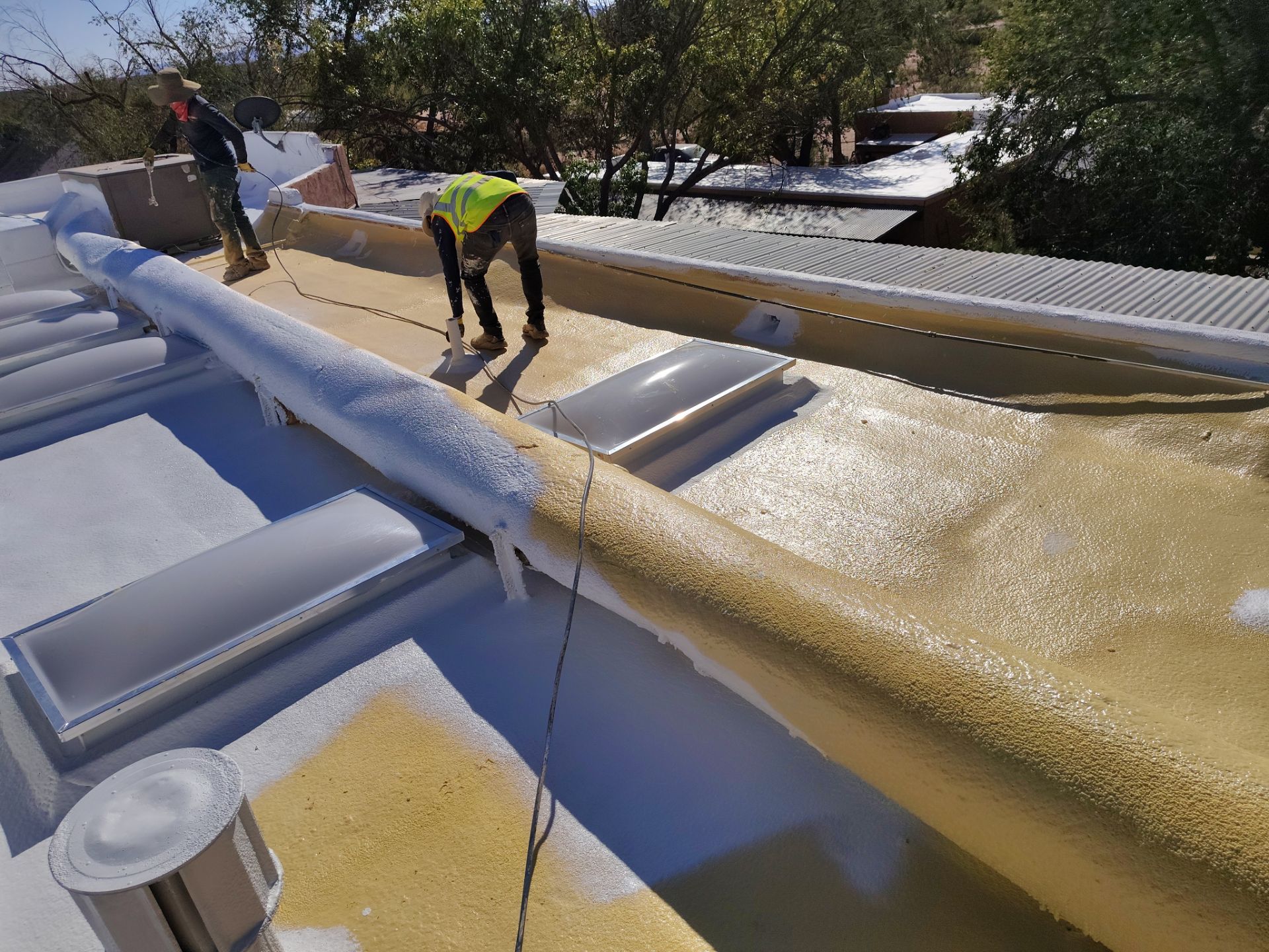 Residential roof application by SPF Services 