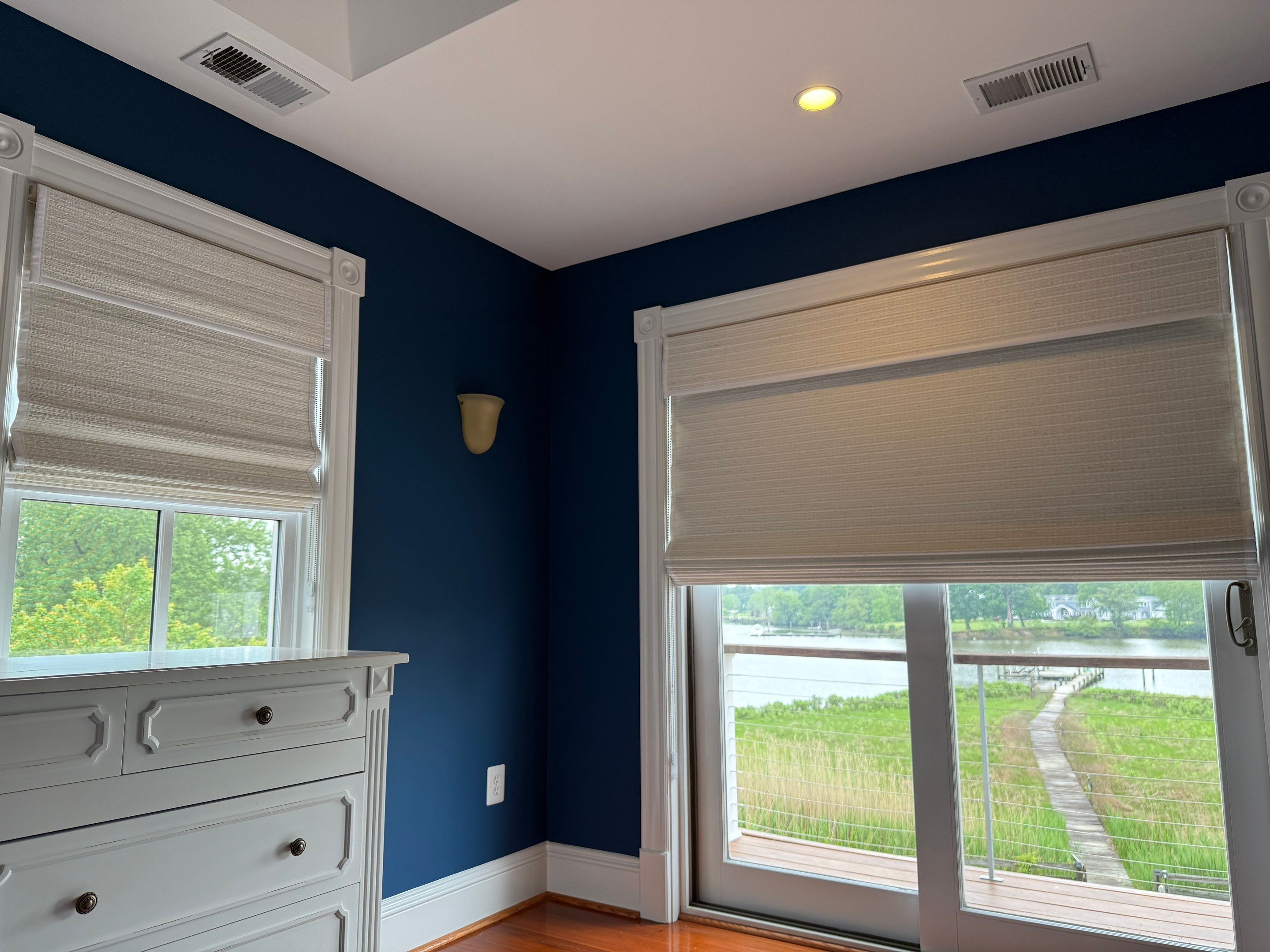 Natural and Honeycomb Shade Installation - Deale by Southern Maryland Custom Blinds