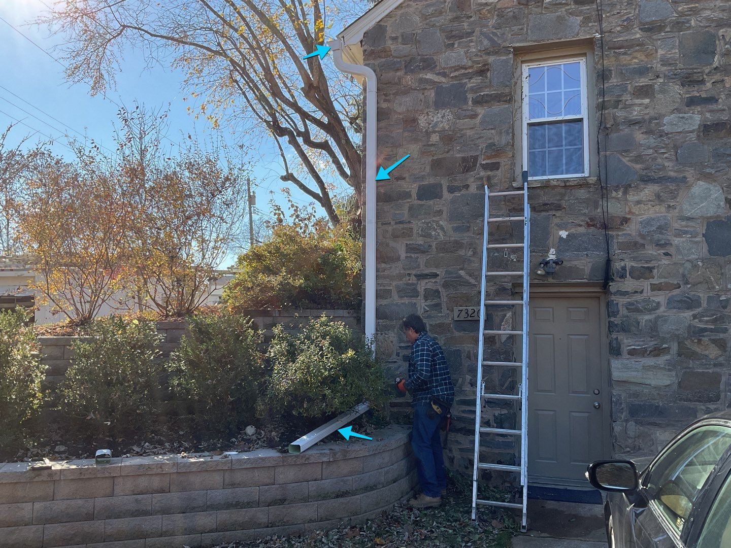 Gutter Installation using 6" Gutters & 3/4 " Downspouts by Alpha Design Services