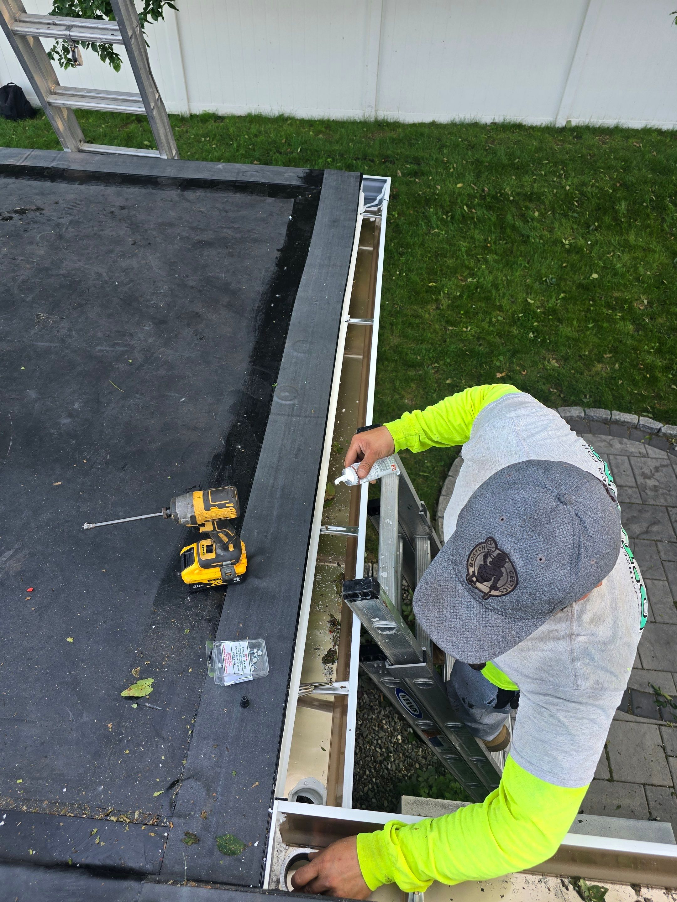 EPDM Flat Roof Installation + Seamless Gutter Upgrade by Mighty Dog Roofing of Greater Middlesex County