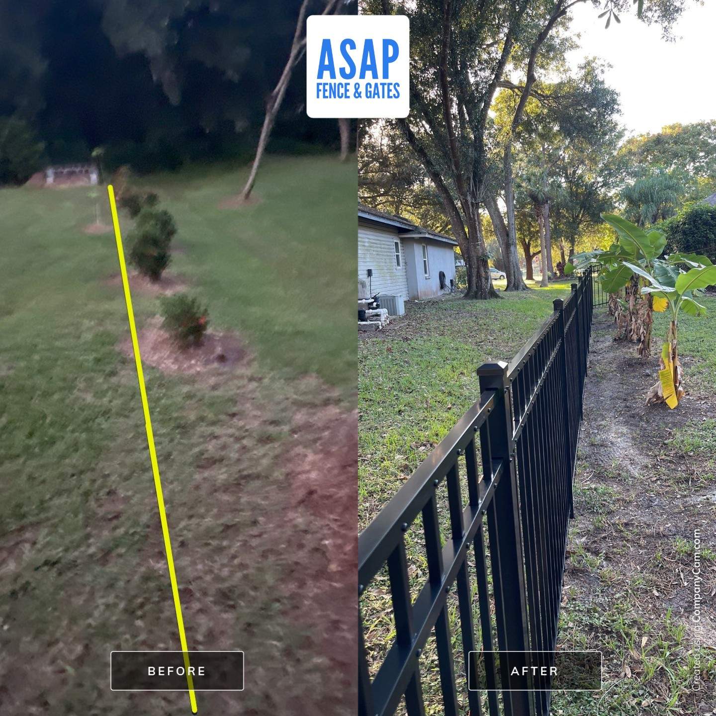 Bradenton, FL 4 ft. Tall 3-Rail Black Aluminum Fence by Asap fence and gates, LLC