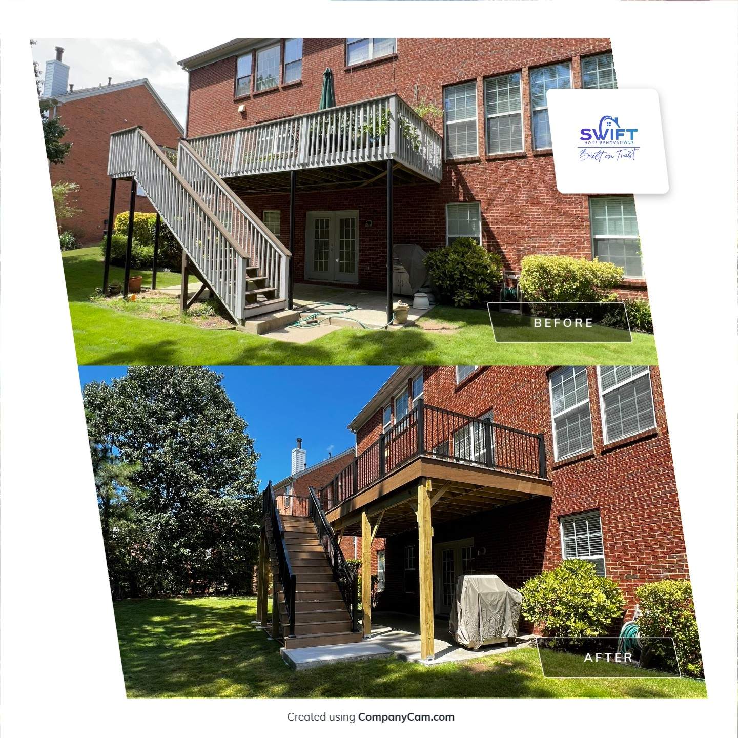 Elevated TimberTech Composite Deck Installation in Cumming by Swift Home Renovations