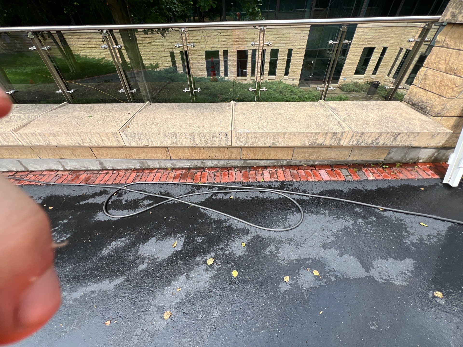 natural stone using Algaecide, soft wash soap by Northern Power Washing LLC.