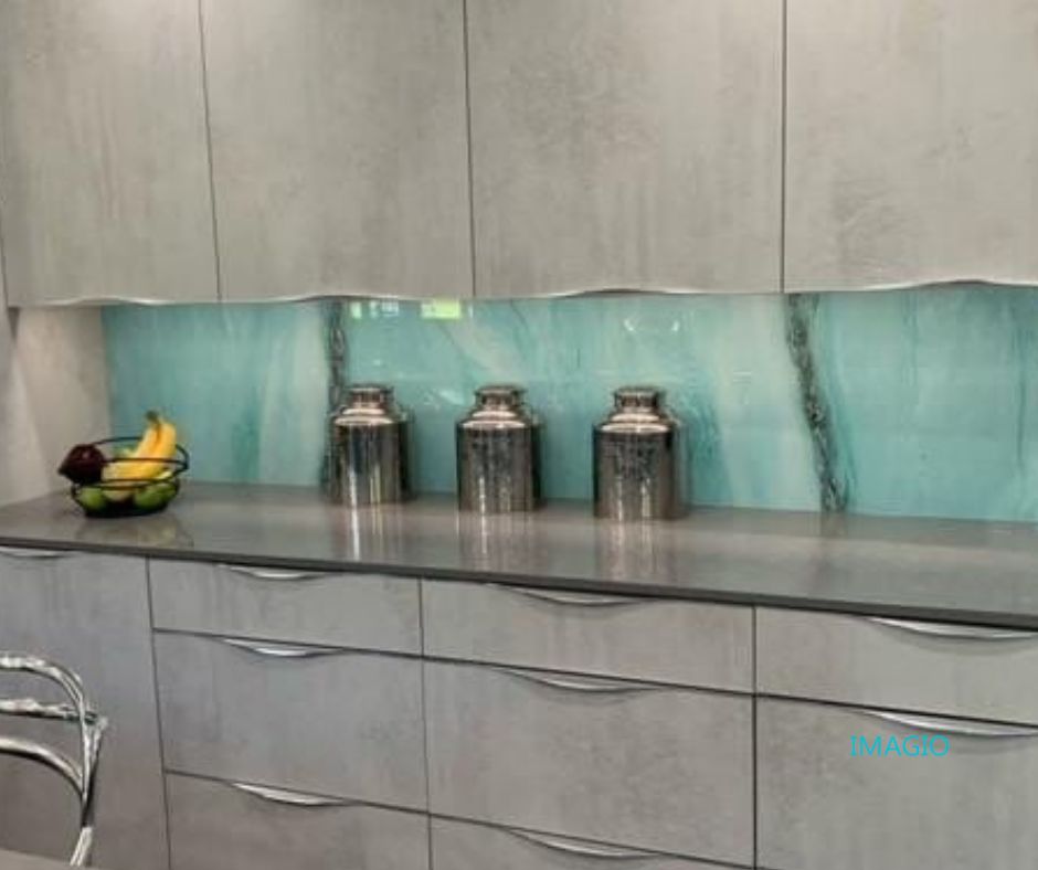 Kitchen Remodel using IMAGIO Solid Glass Backsplash by IMAGIO