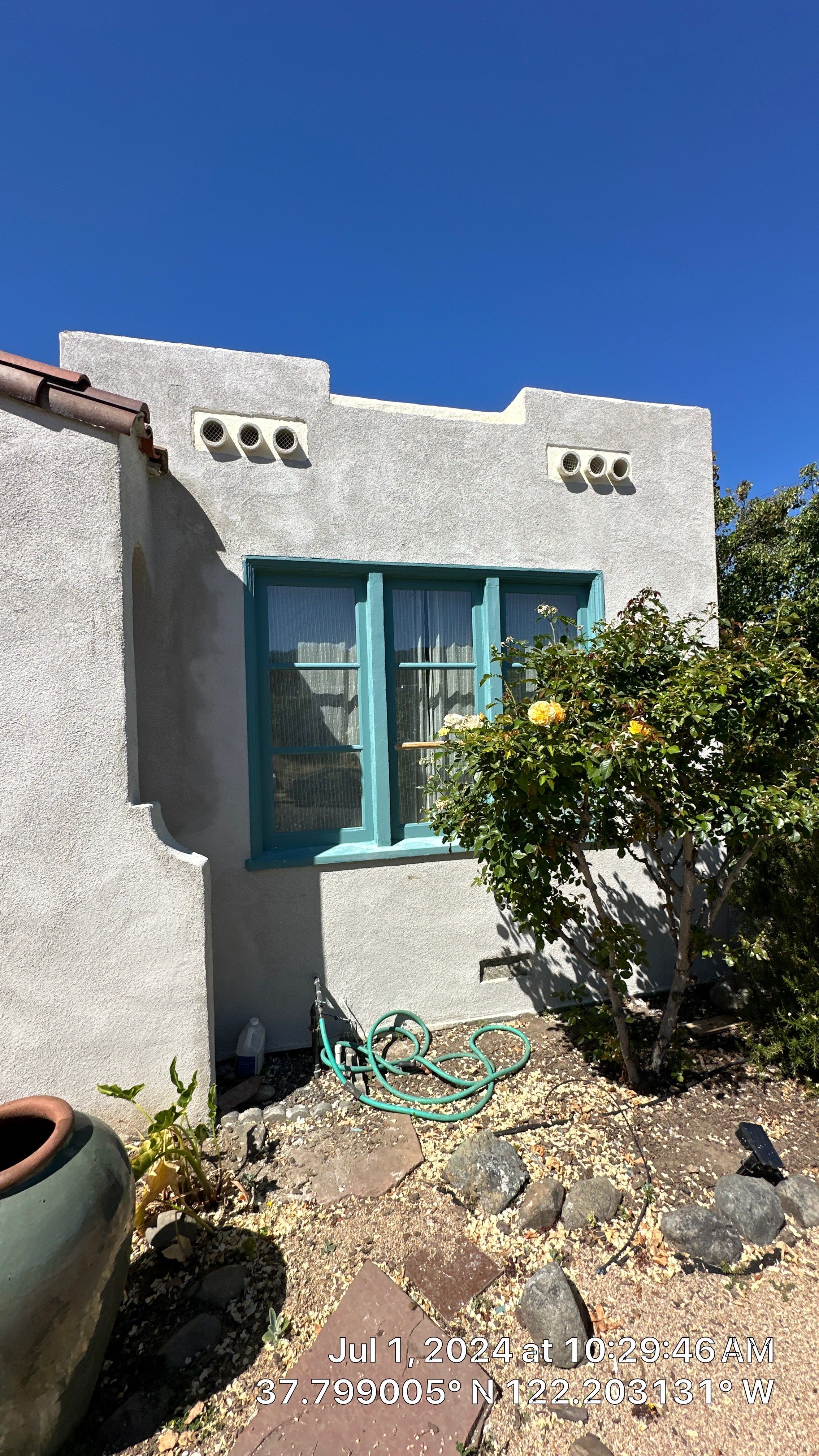 Exterior Transformation with Fresh Stucco and elastomeric system for waterproofing by Herrera’s Bay Area Painting inc.