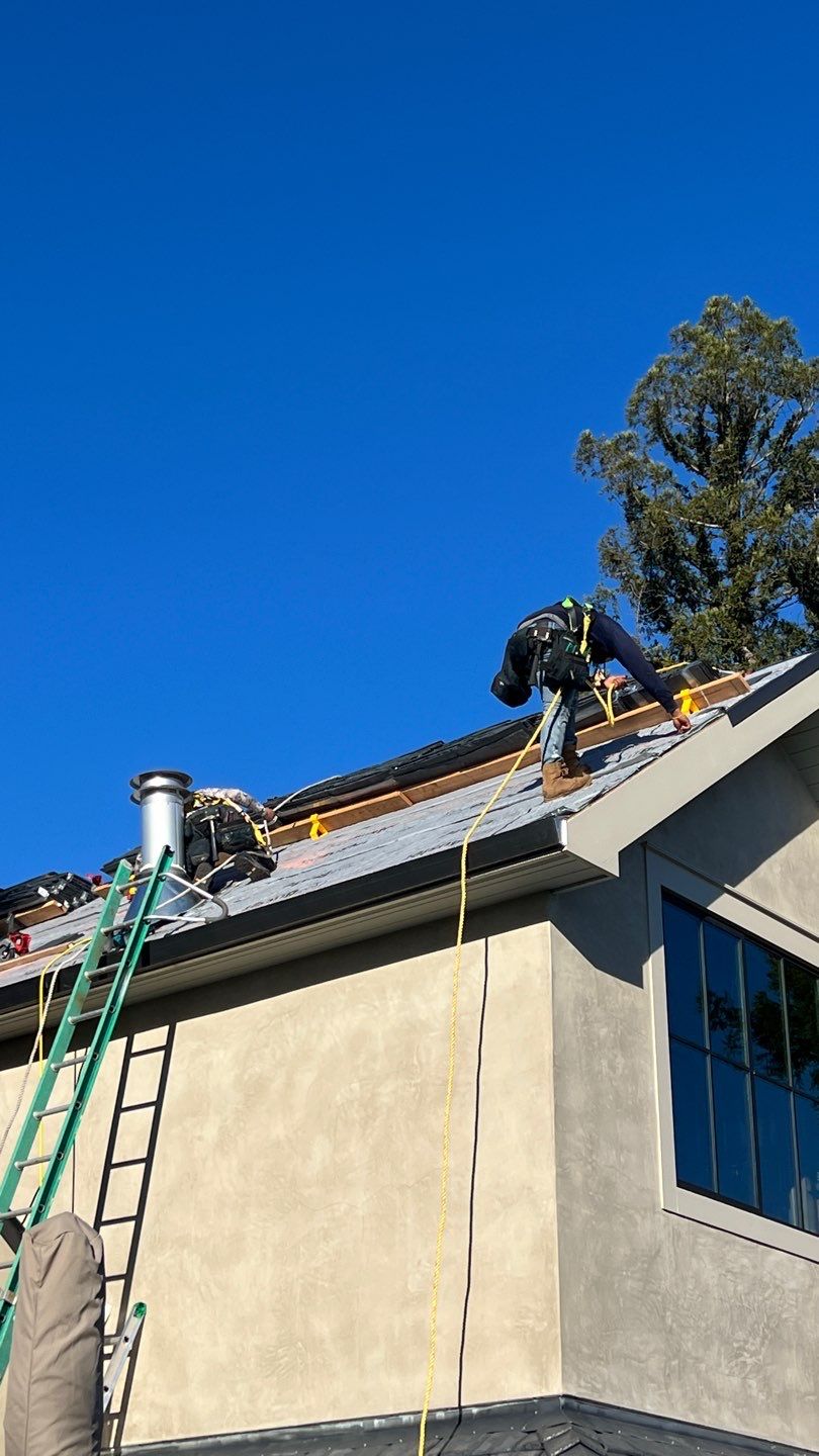 Residential Roofing Installation using Slate by Acker Roofing