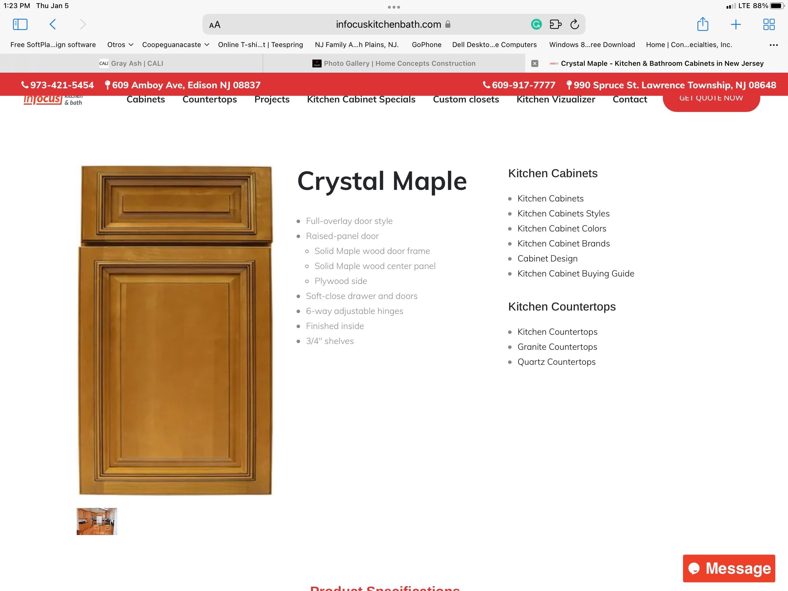 Kitchen Remodel using Cabinets by Home Concepts Construction