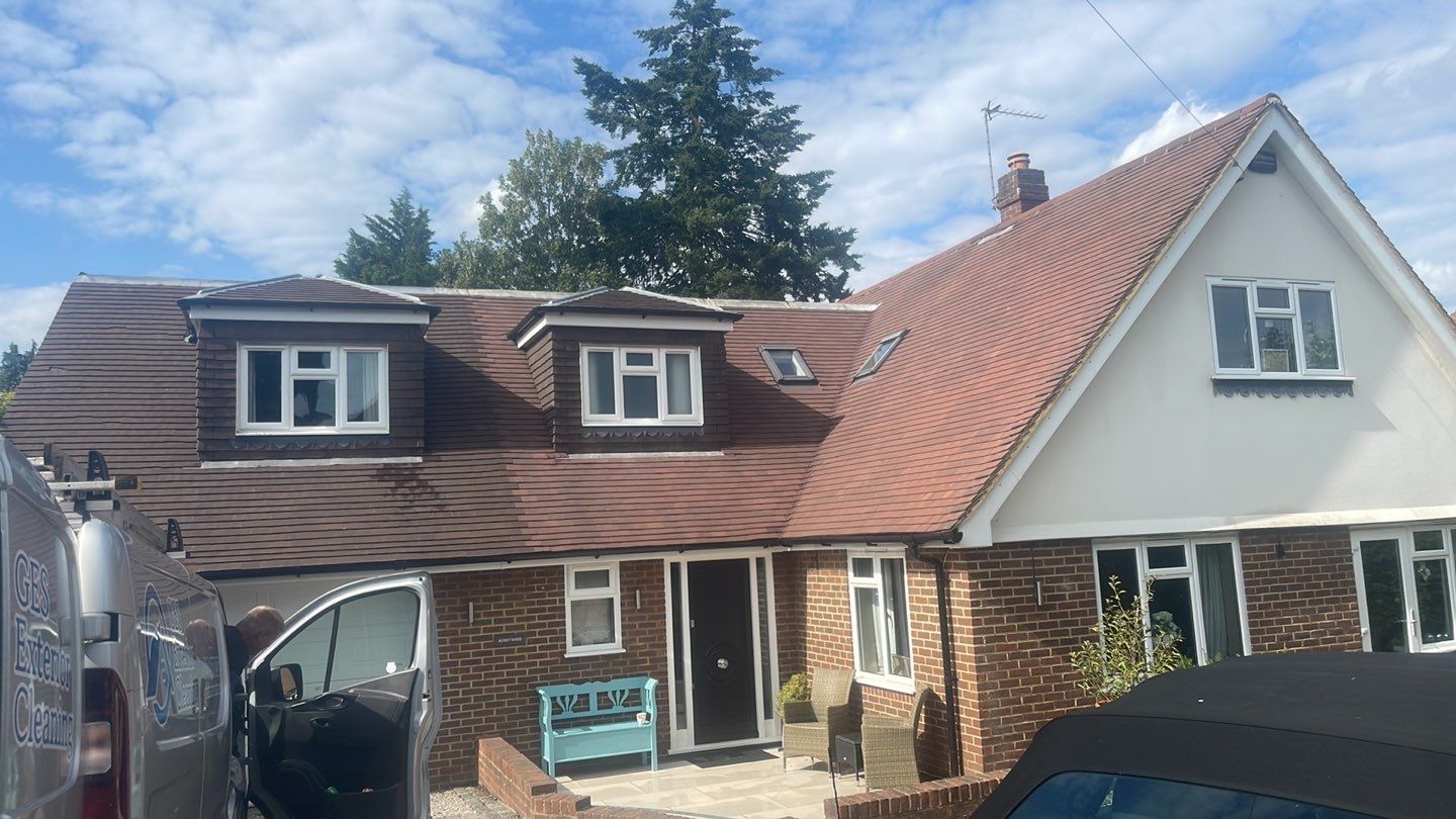Roof Clean - Biocide Treatment using Honda 15lpm Low Pressure Washing Machine by Ges Exterior Cleaning ltd
