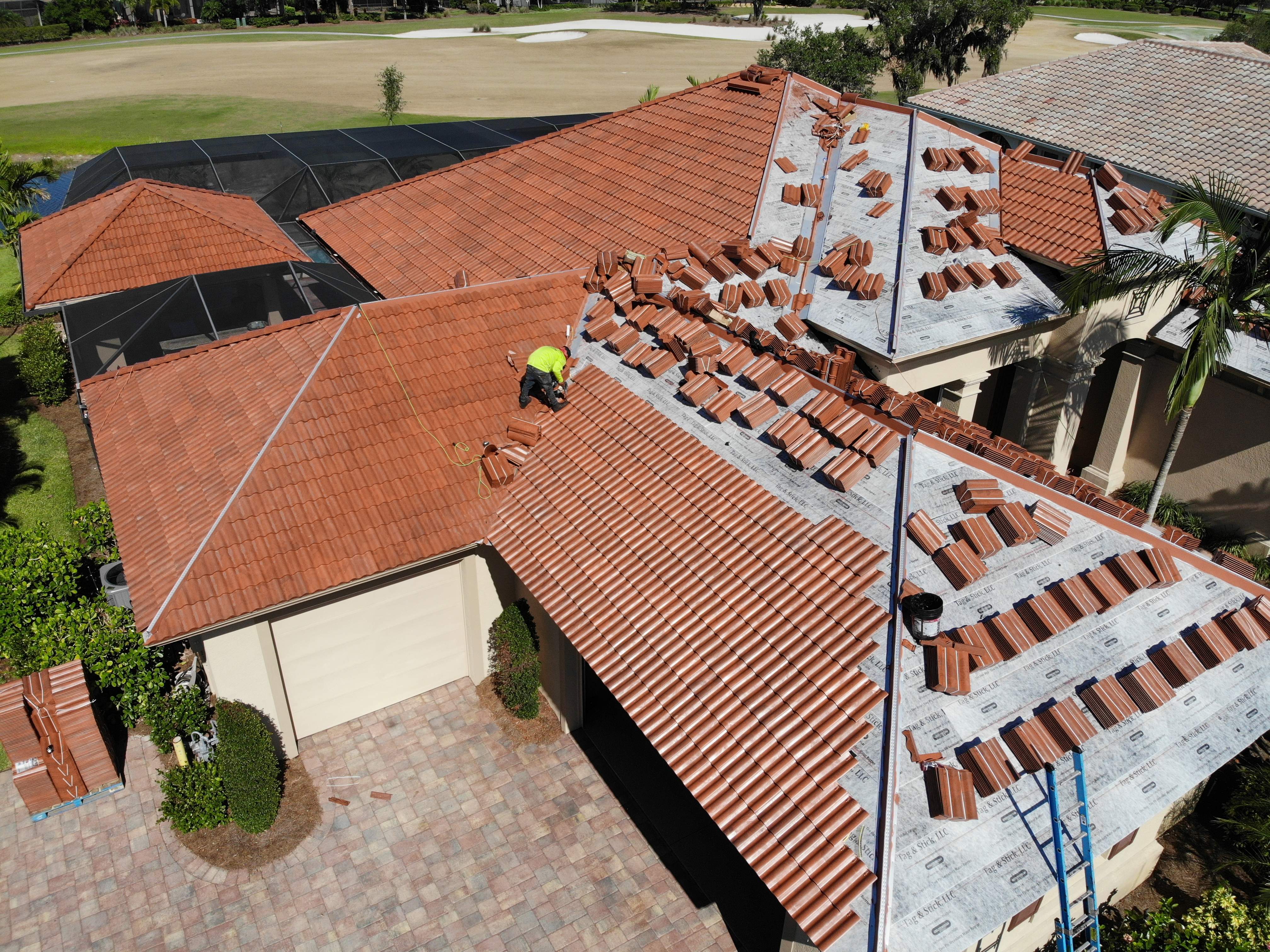 Residential Roofing Installation using Composite Spanish Tile by International Roofing