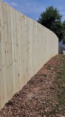 8 Foot Wood Privacy Fence Installation
