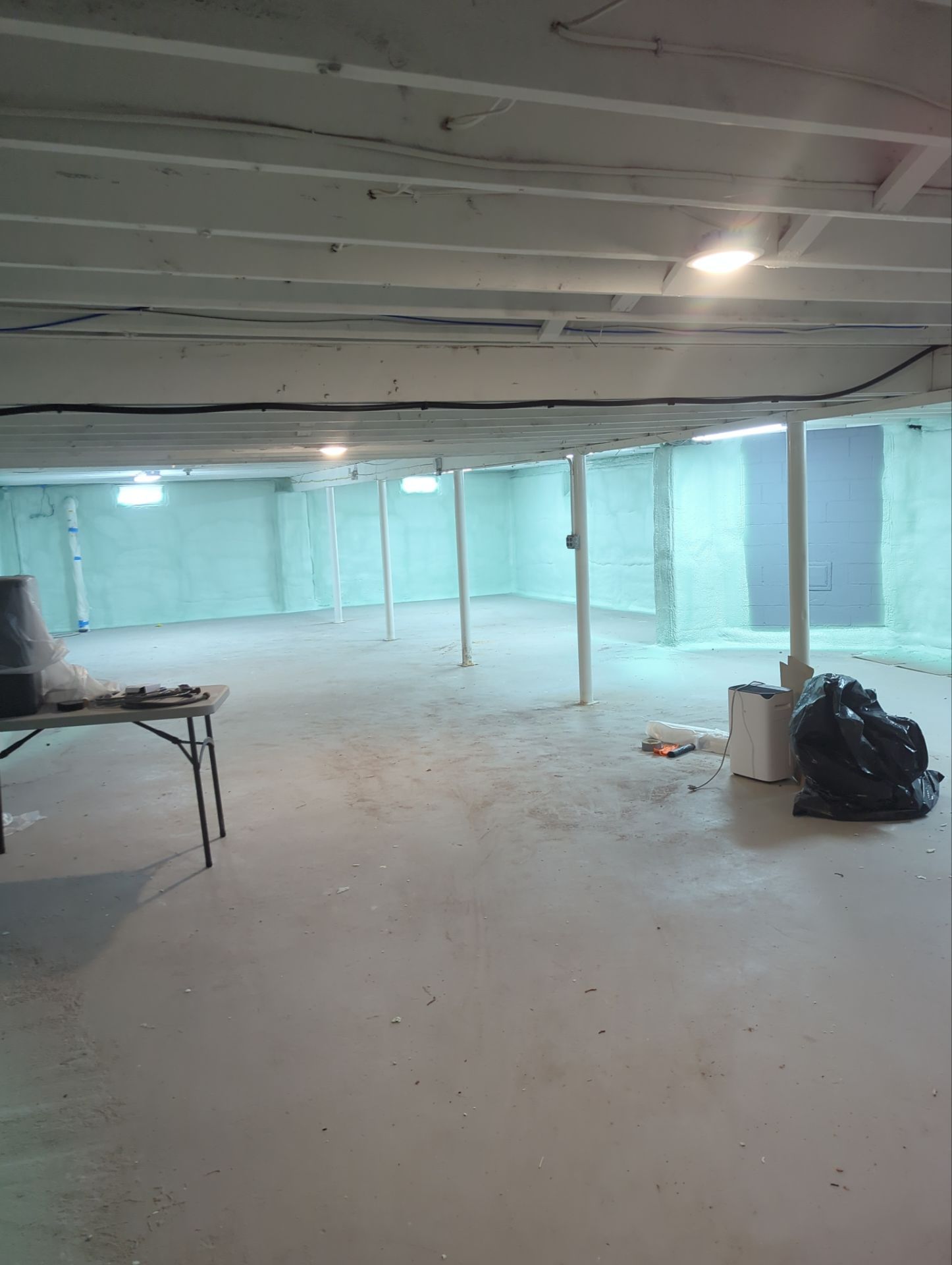 Basement Exterior Walls using Closed Cell Spray Foam by NYS Foam & Energy