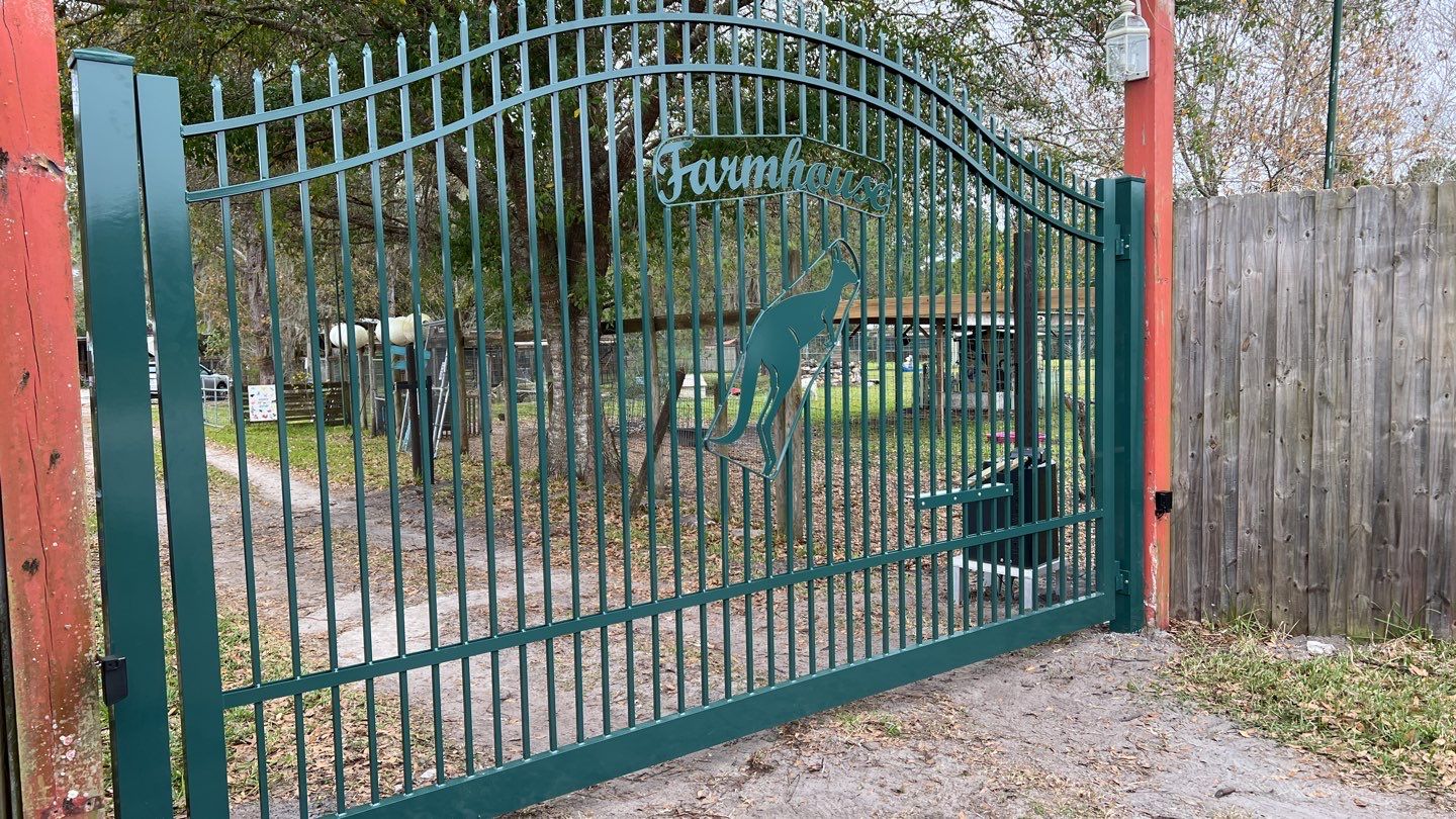 Farmhouse Estate Gate With Liftmaster Gate Operator by Asap fence and gates, LLC
