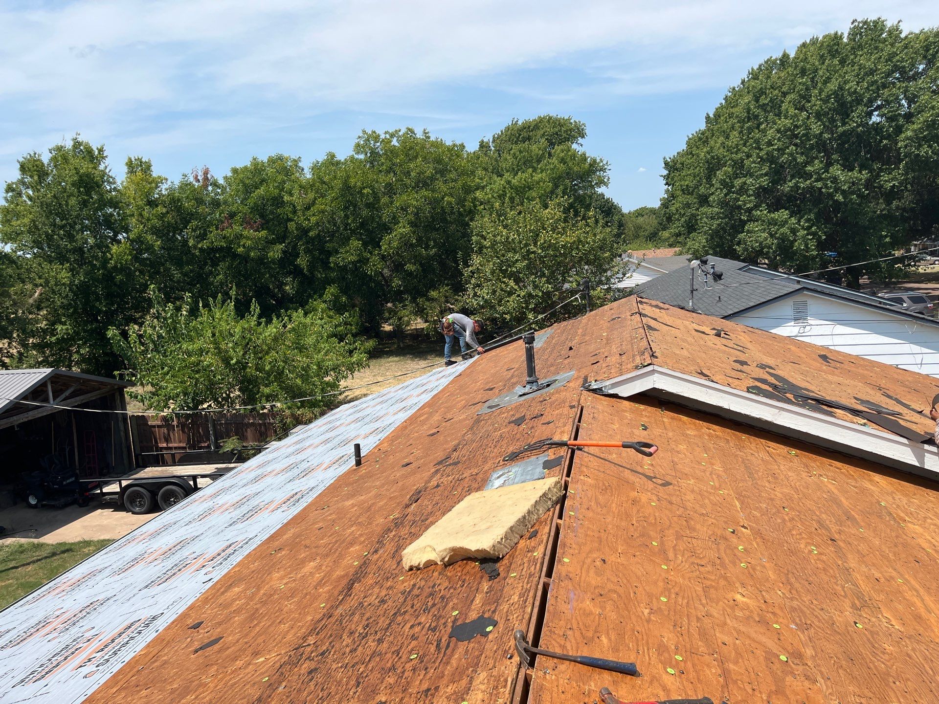 GAF Timberline Architectural Shingle Roof Replacement in Wynnewood by BANA Roofing and Solar Supply