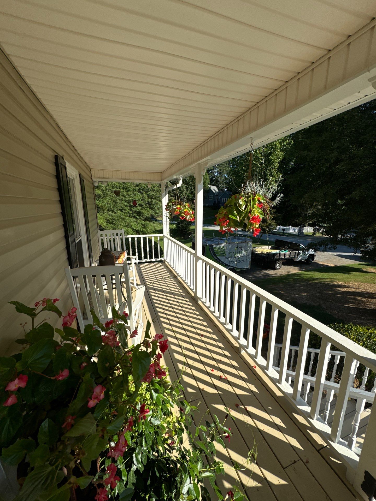 Elevated Deck Construction and Front Porch Renovation in Powder Springs by Swift Home Renovations
