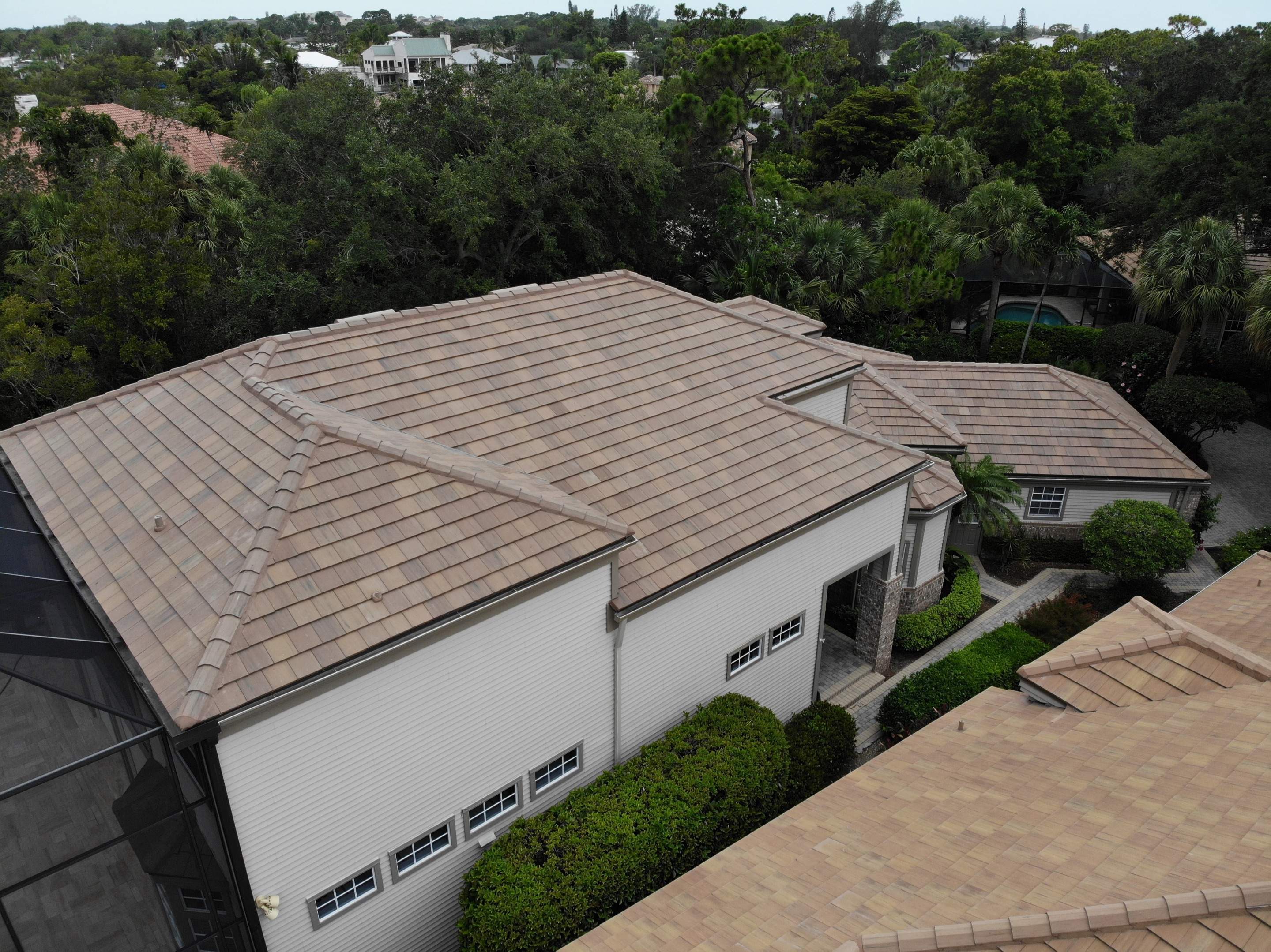 Residential Roofing Installation using Concrete Tile in Bonita Bay Community by International Roofing