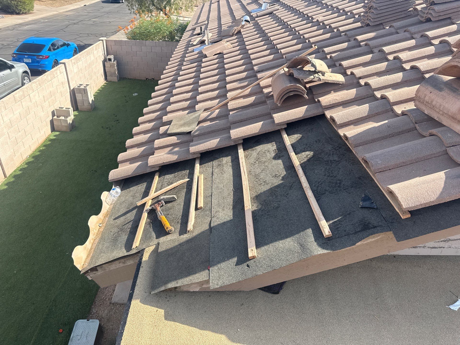 Tile Roof Underlayment Replacement and Structural Repair in Gilbert by APM Builders LLC
