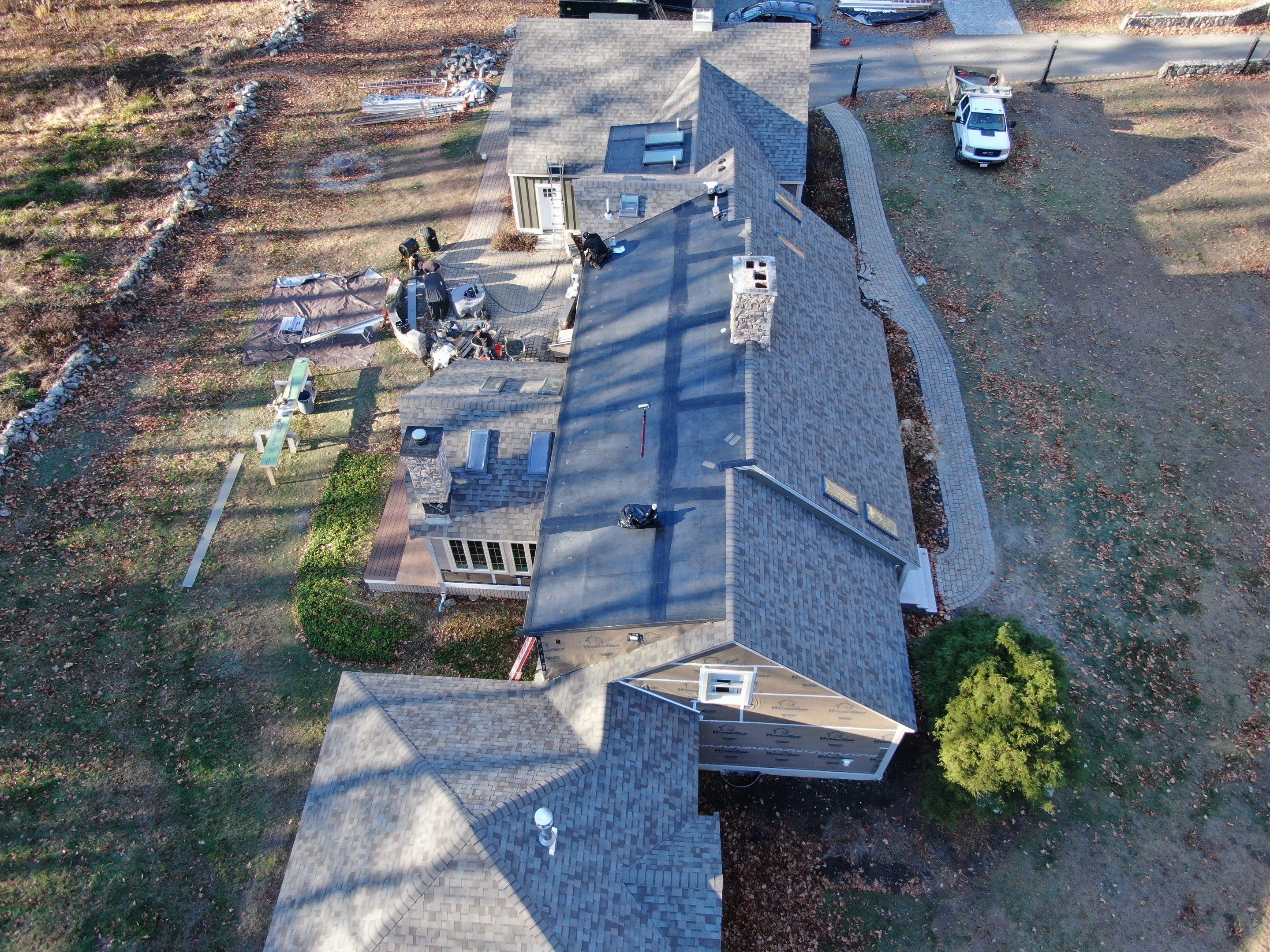Complete House & Barn Roof with 13 Skylight Reflashing + EPDM Repairs by Mighty Dog Roofing of Greater Middlesex County