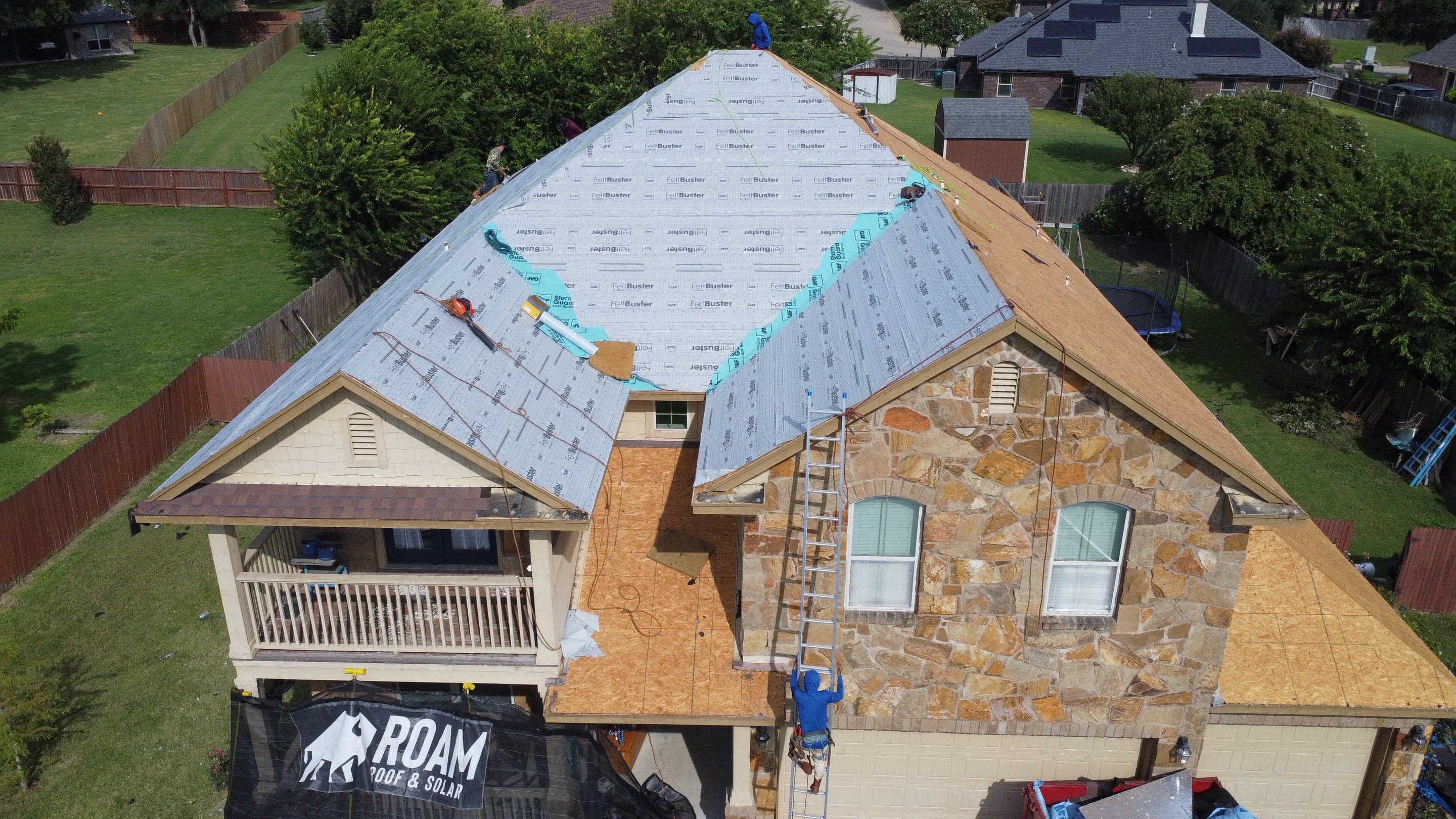 Reroof project in Harker Heightse by ROAM Roof & Solar