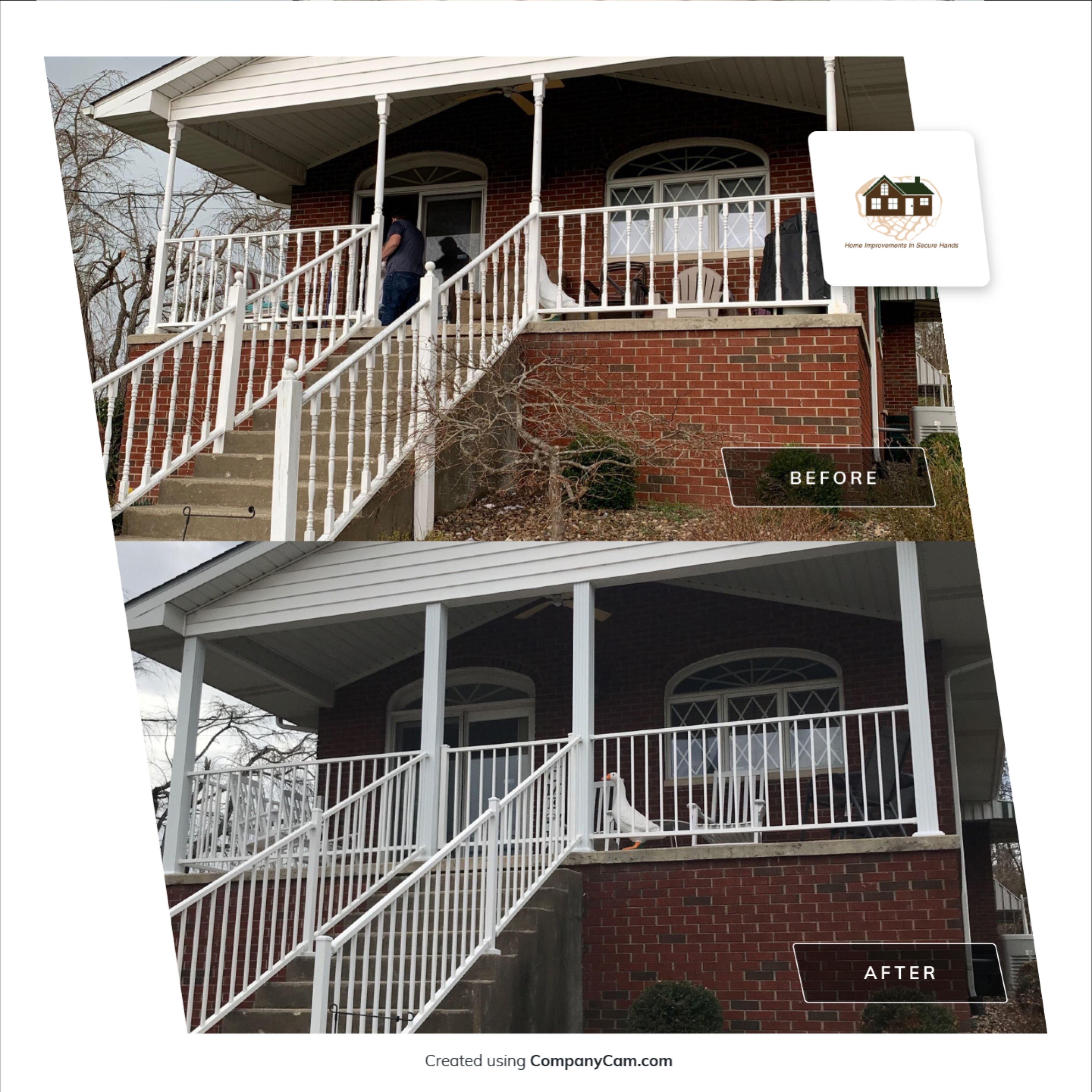 Porch Update using Westbury Aluminum Railing by Secure Construction Company Inc