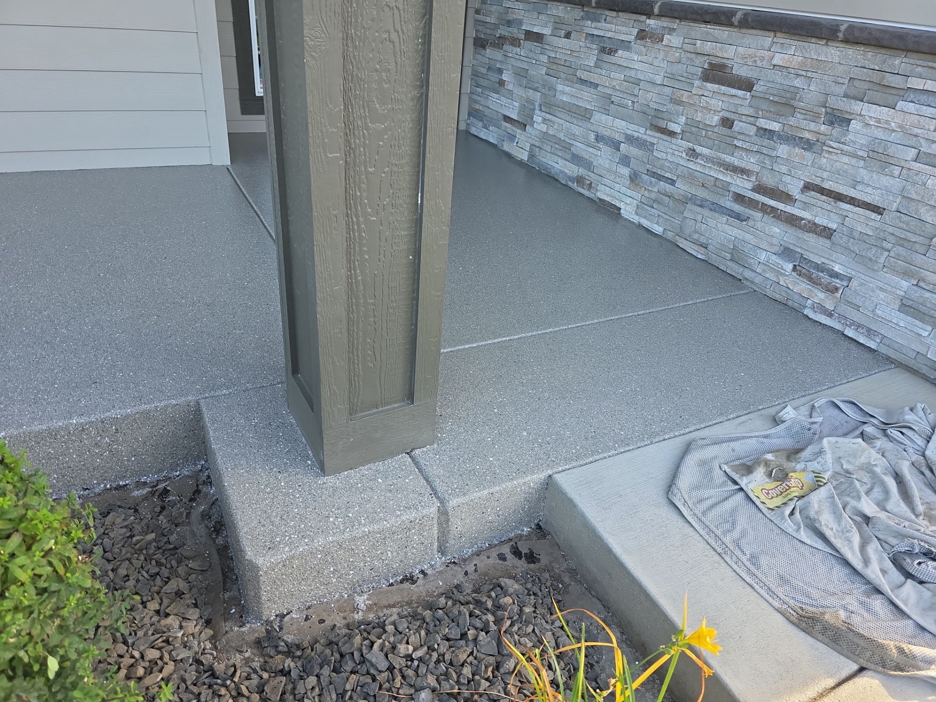 Front Porch and Back Patio Concrete Transformation in Liberty Lake by Croc Coatings, LLC