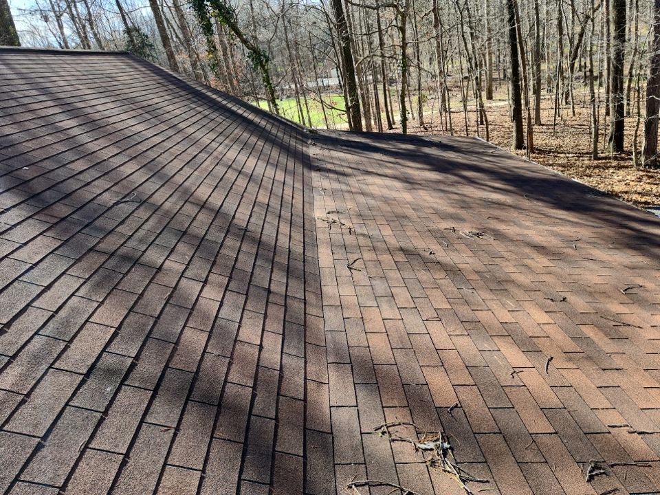 Gutter and Roof cleaning using cleaner by G&H Home Tech Pros LLC