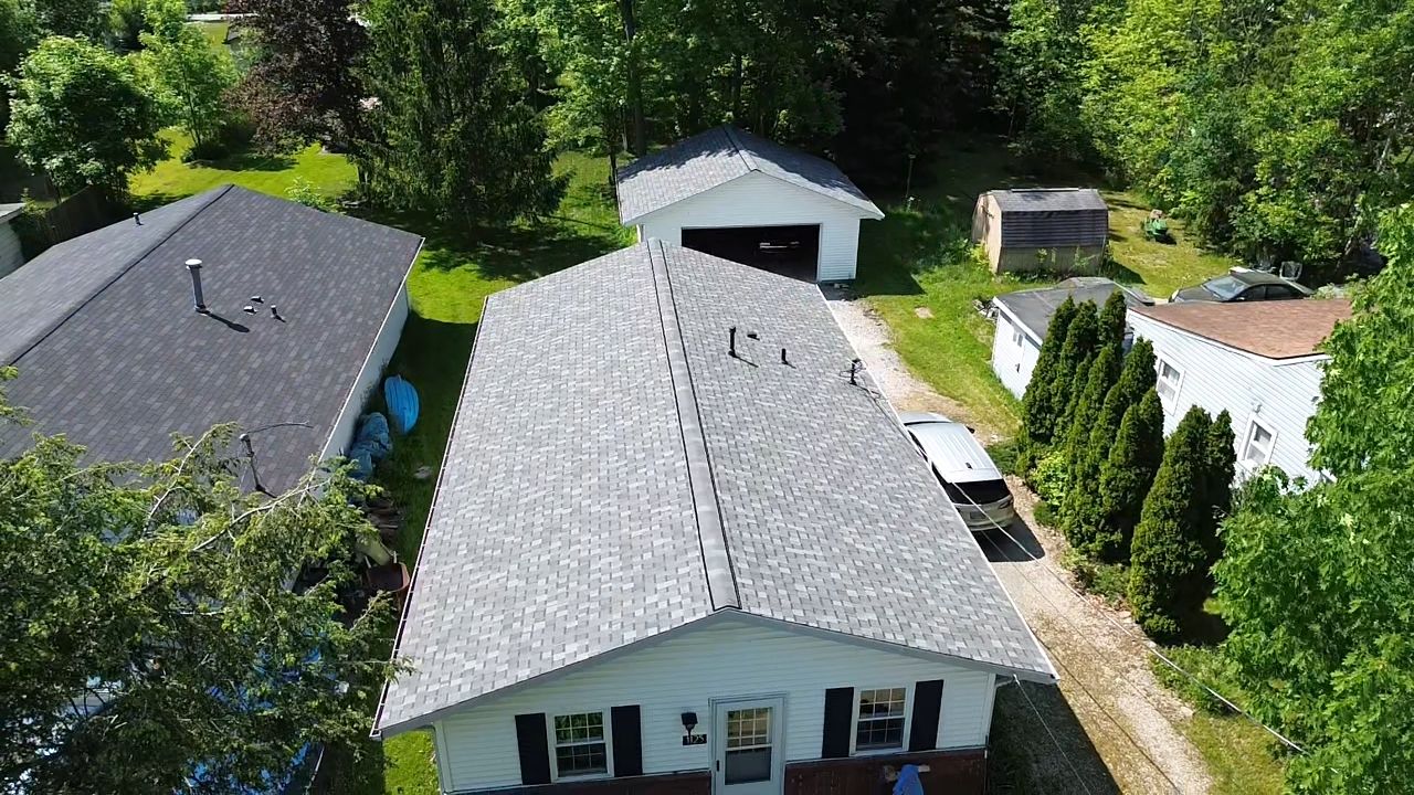 Atlas Pinnacle, Color, Coastal Granite, Drip Edge, Color, Birch White by Eagle Eye Roofing