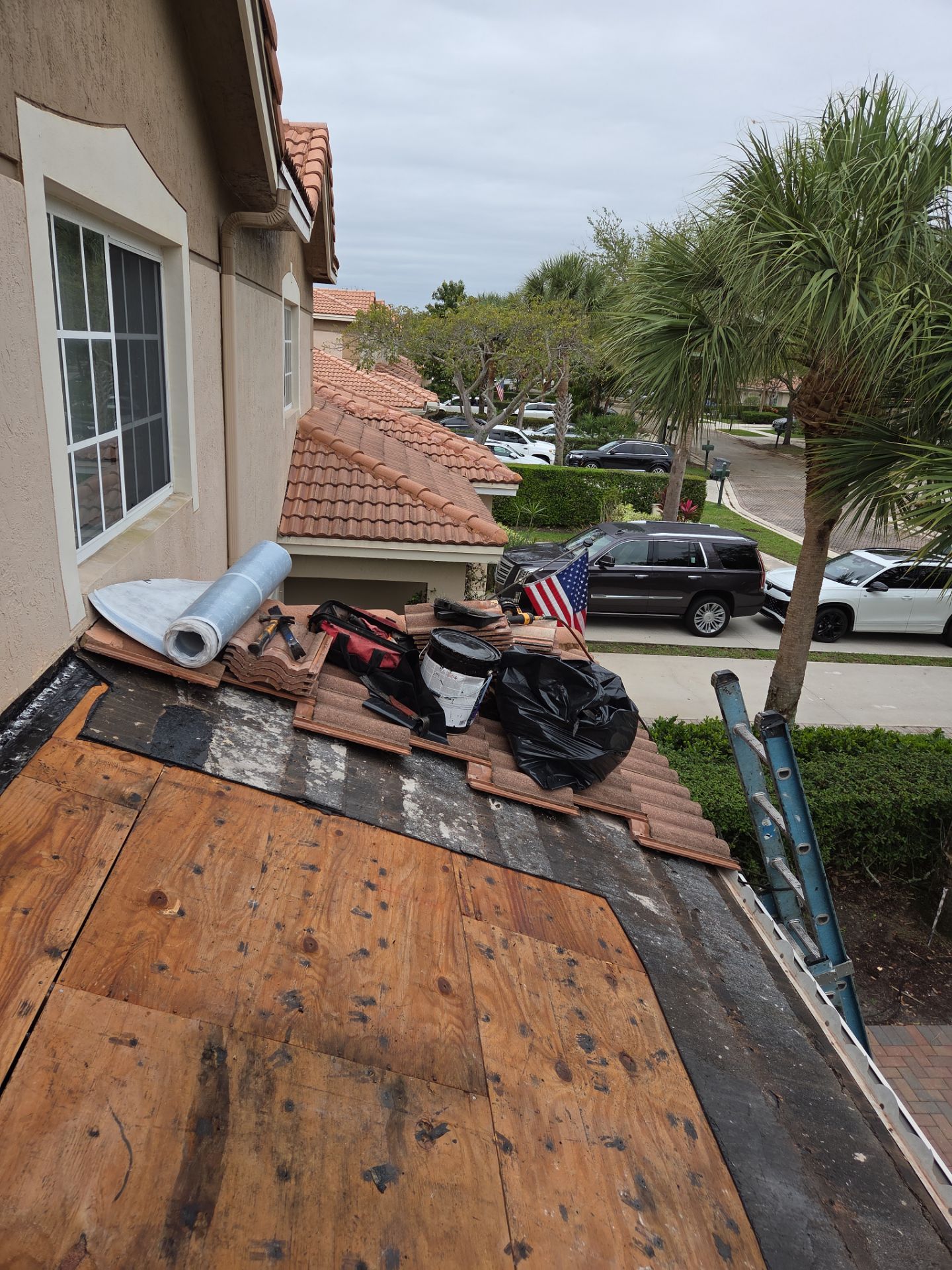 Clay Tile Roof Repair and Decking Replacement in Boynton Beach by Aastro Roofing