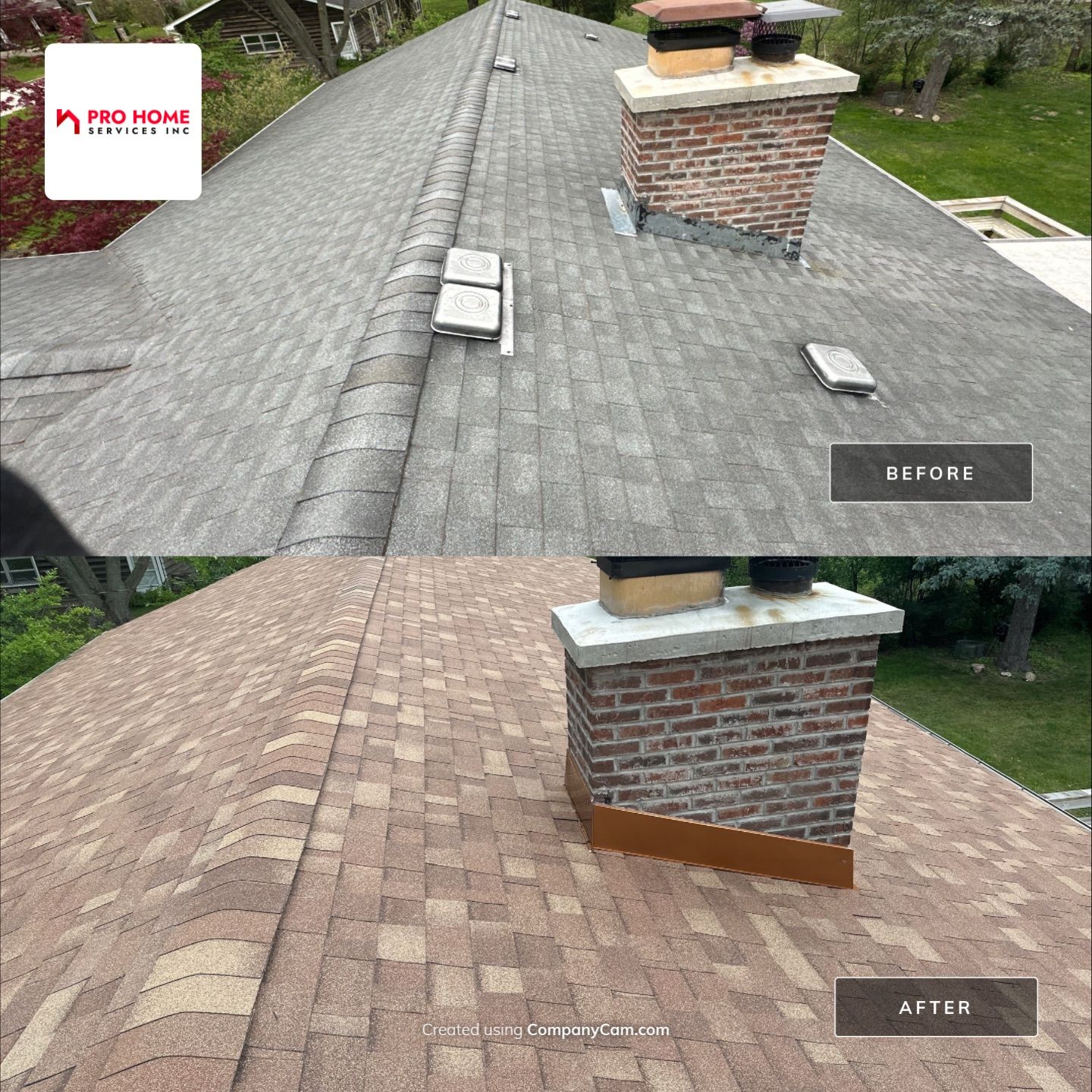 Roof replacement Malarkey Legacy shingles color Sienna Blend by Pro Home Services Inc