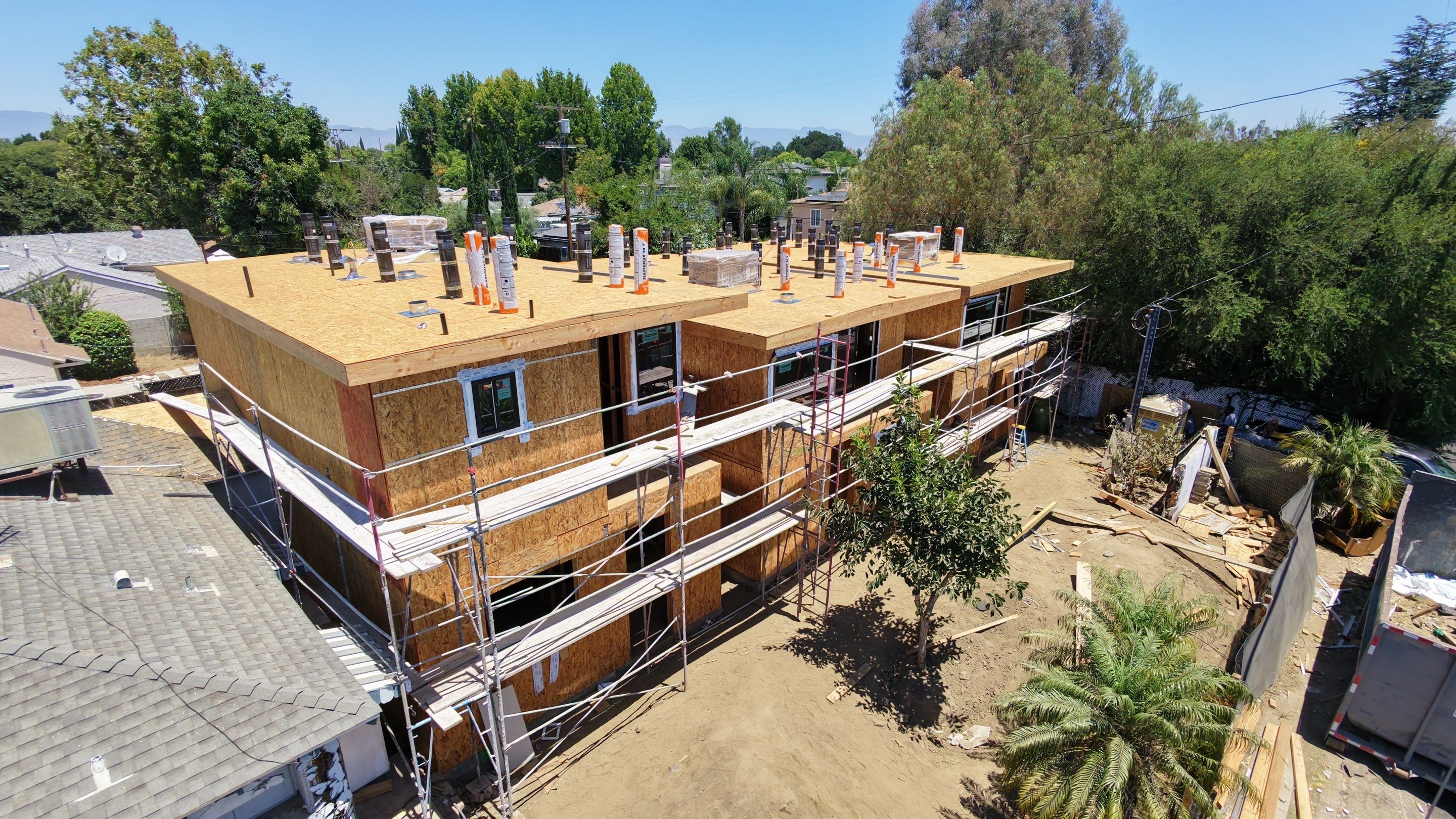 New Multi-Unit Residential Framing and Flat Roof Installation in Van Nuys by Hull Brothers Roofing