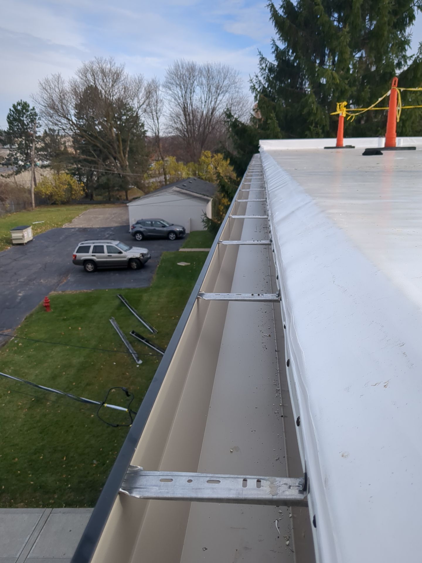 Commercial Roofing Installation using Duro-Last 50 mil PVC by 3 Daughters Construction 