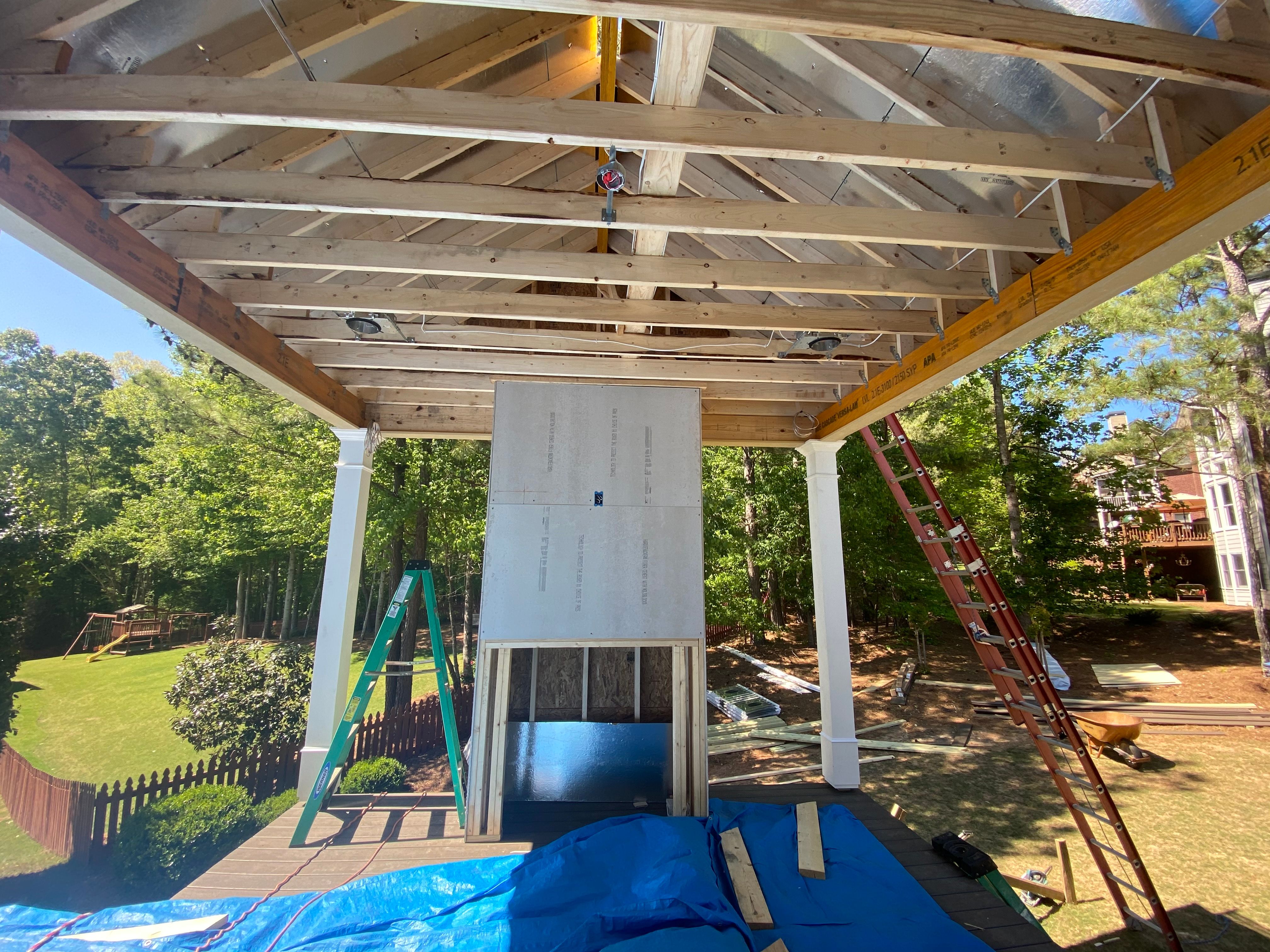 Covered Porch and Composite Deck Addition in Woodstock by Swift Home Renovations