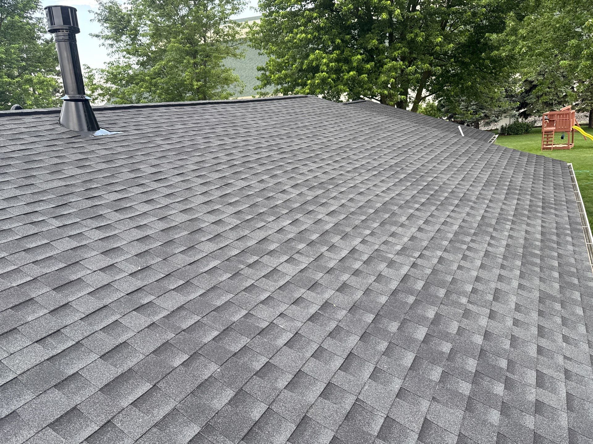 Residential Roofing Installation using GAF Timberline HDZ Charcoal by Nitro Roofing and Construction
