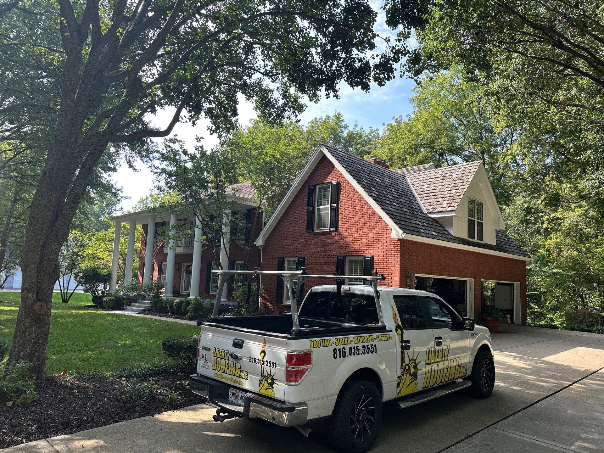 CertainTeed Presidential Shake Roof Replacement on Liberty Colonial Home by Liberty Roofing